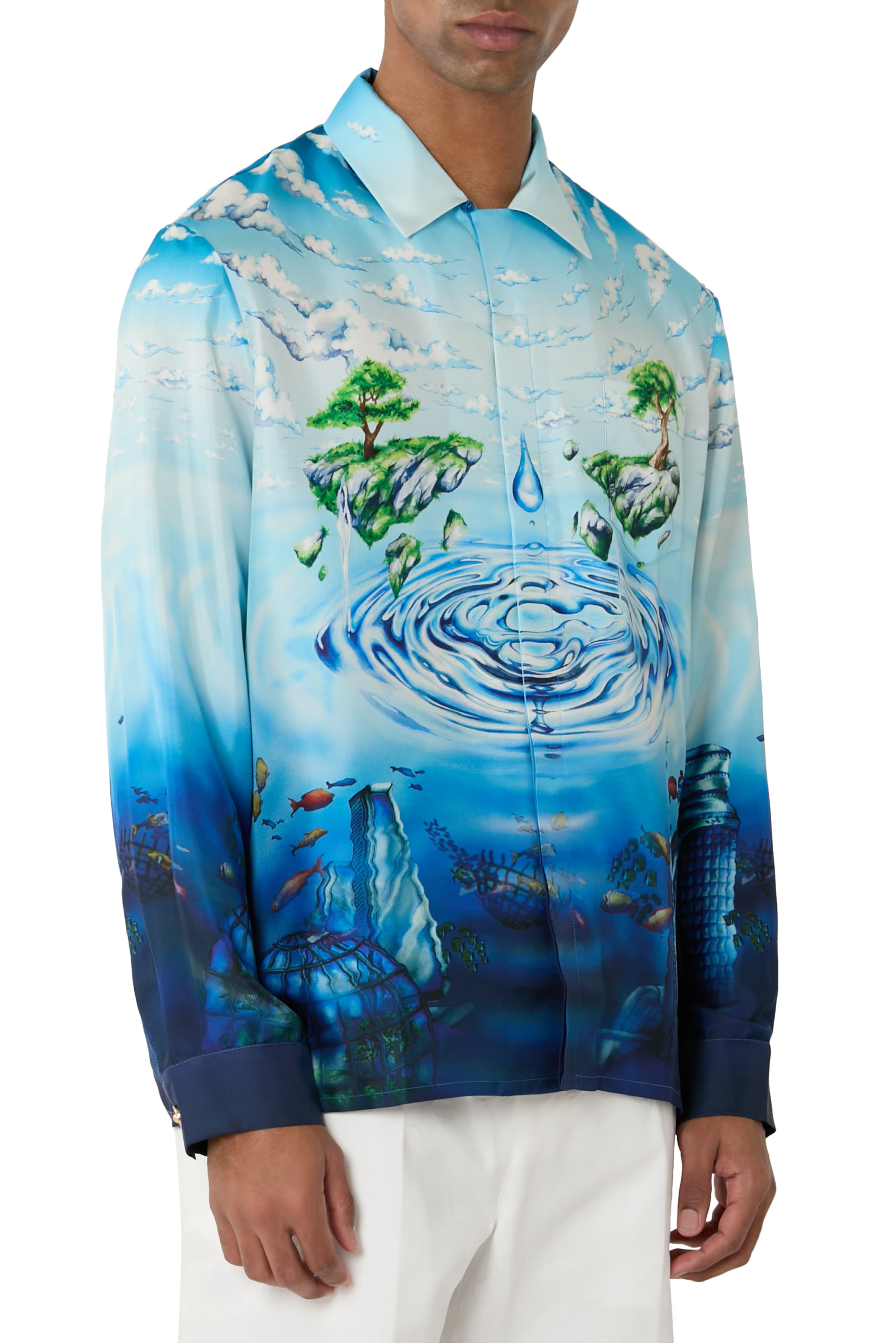 Lost Atlantis Long Sleeves Silk Shirt