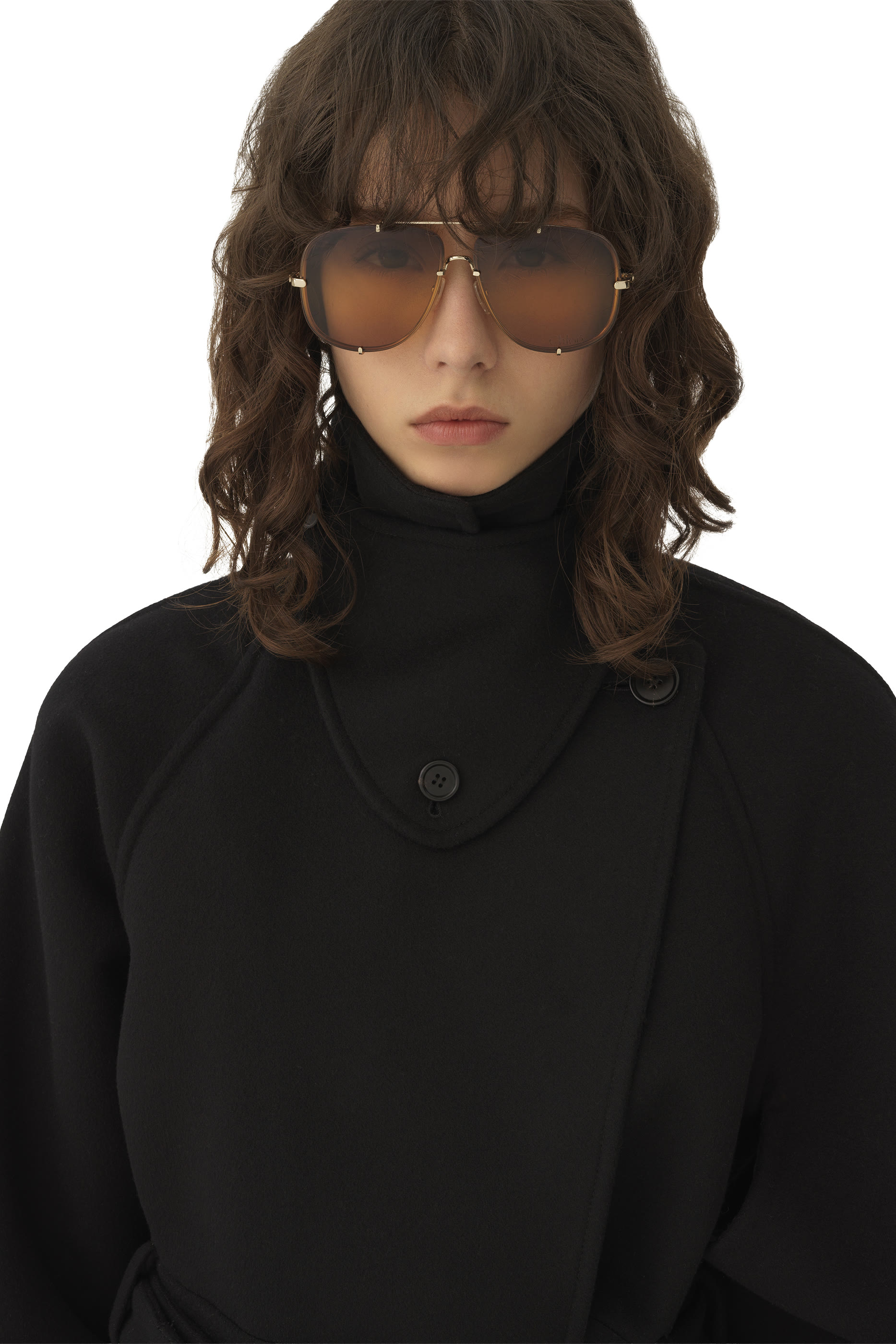 معطف قصير صوف بوجهين