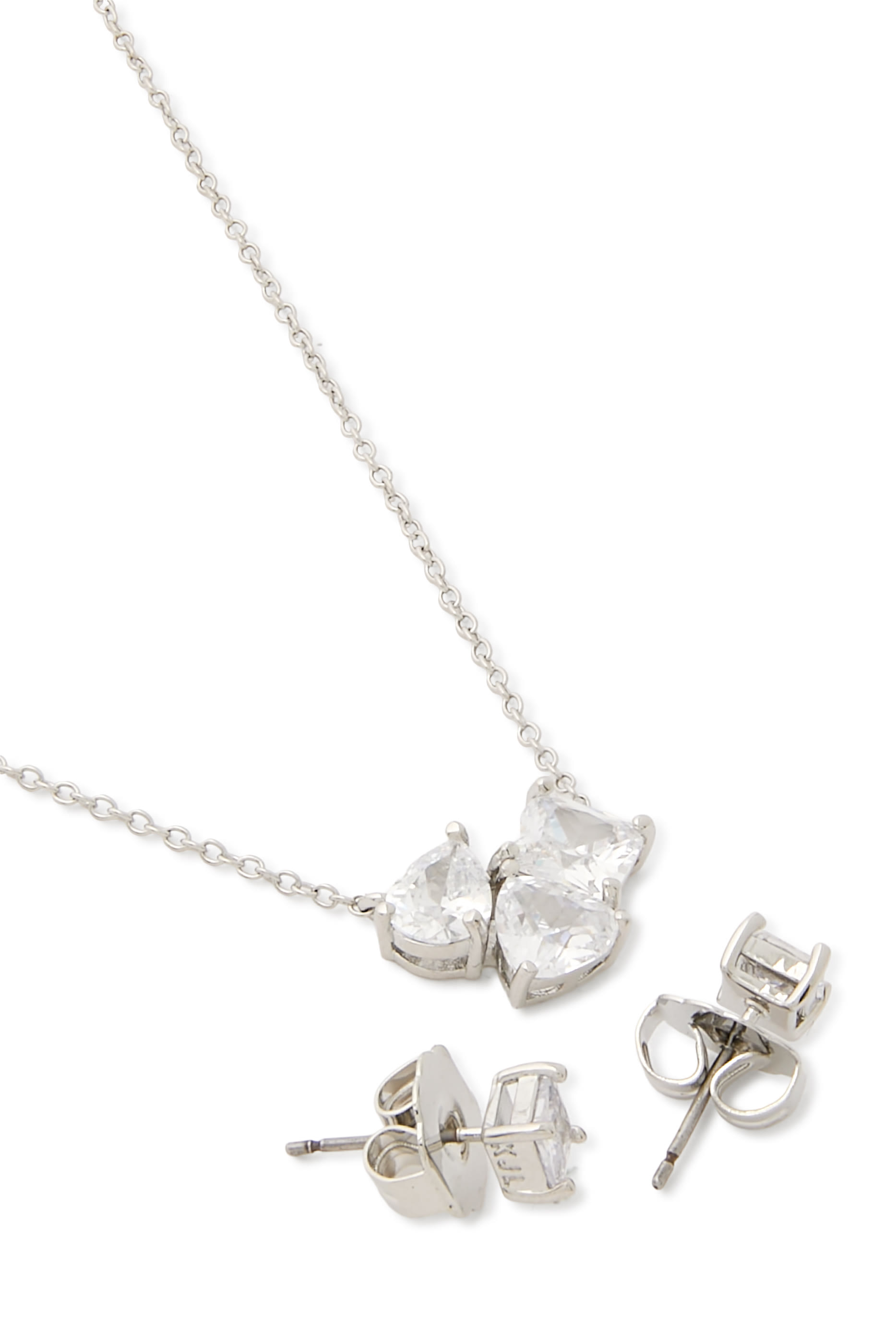 Cubic Zirconia Necklace and Earrings Set