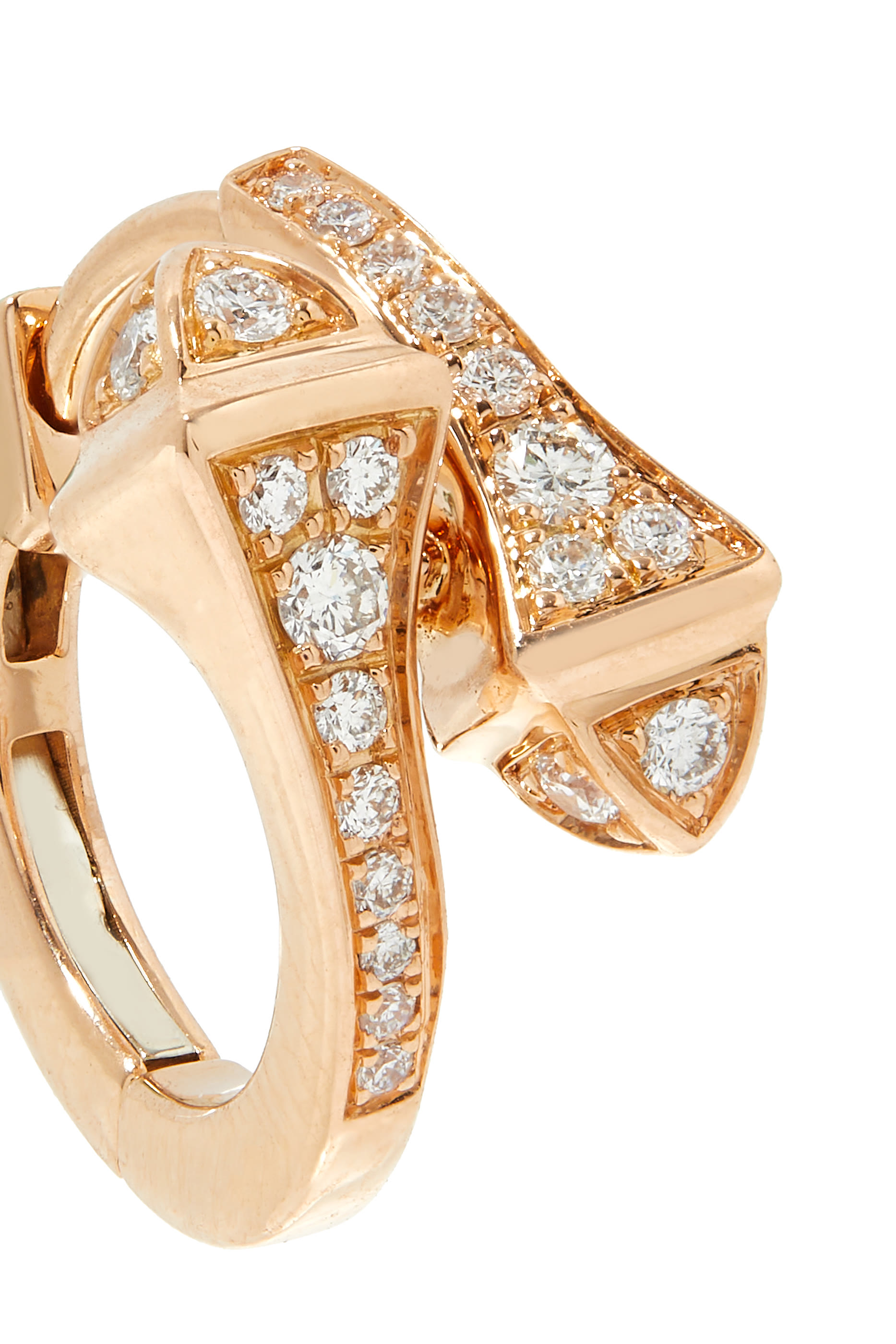 أقراط هاجي كليو مرصعة بالماس ذهب وردي