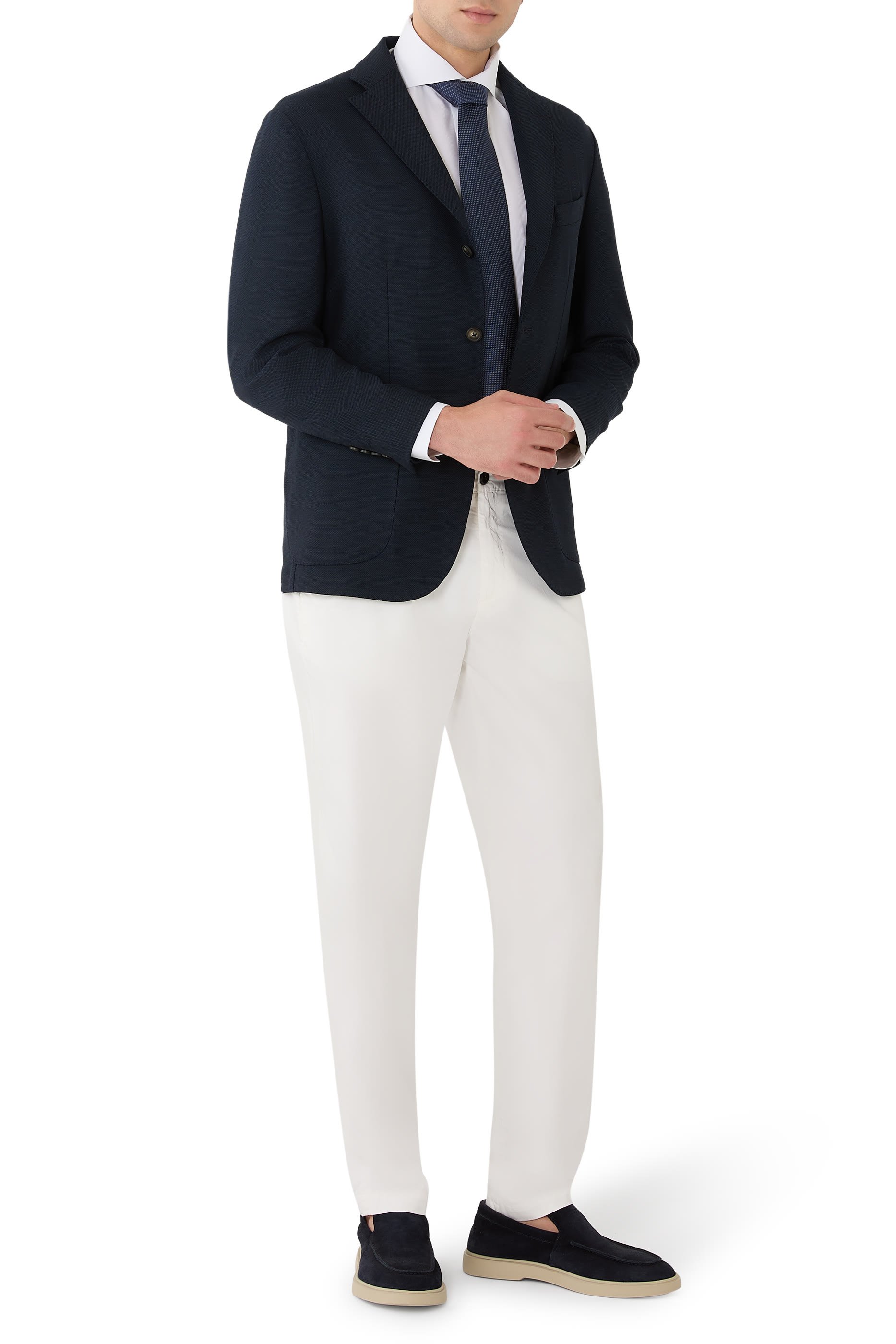 قميص دوبي مميز للماركة بلون شبه سادة