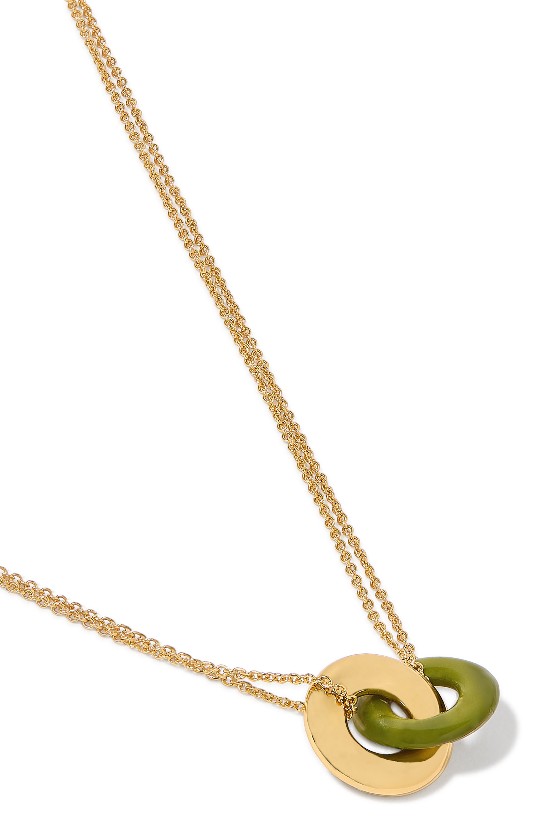 قلادة بدلاية صغيرة بتصميم متداخل، معدن مطلي