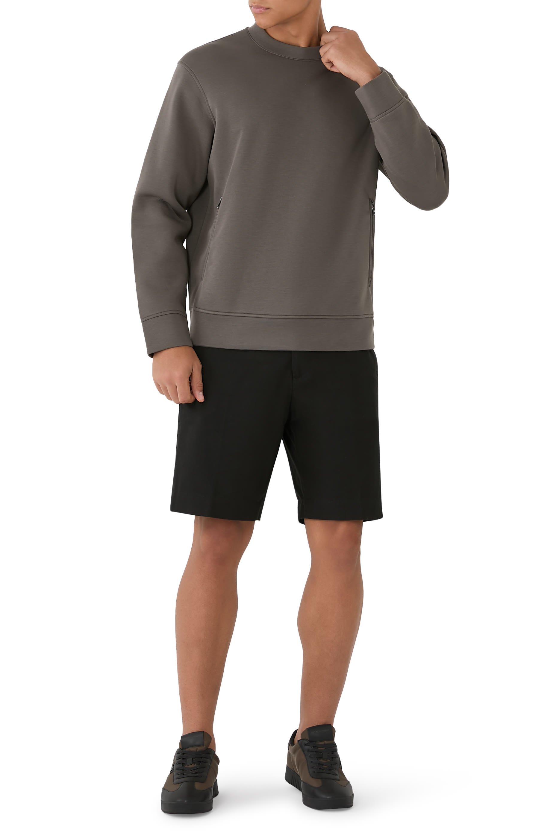 سويت شيرت بجيوب بسحاب جيرسيه