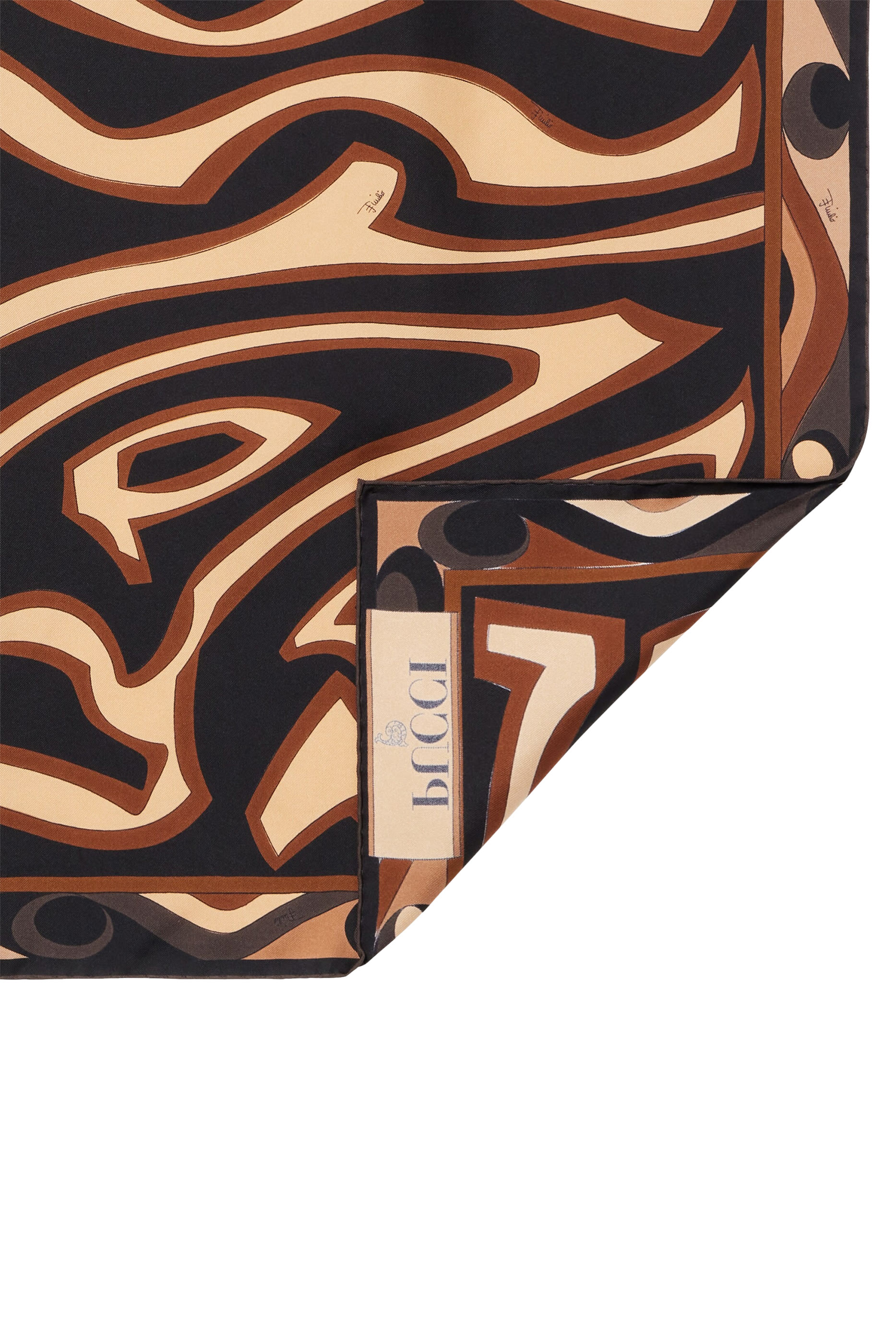 وشاح مربع بطبعات حرير تويل 