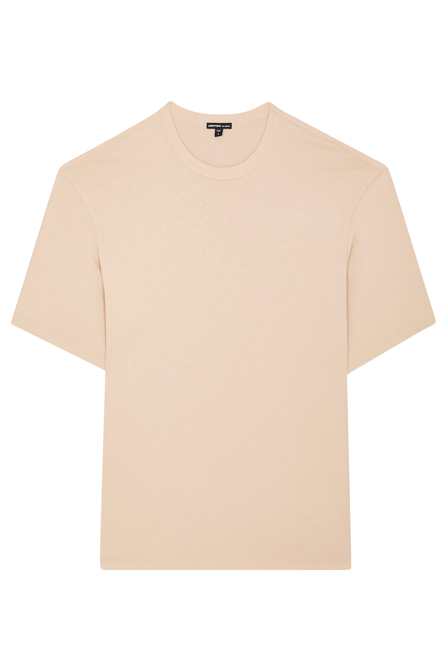 تيشيرت بقصة فضفاضة بياقة ضيقة جيرسيه فاخر ثقيل