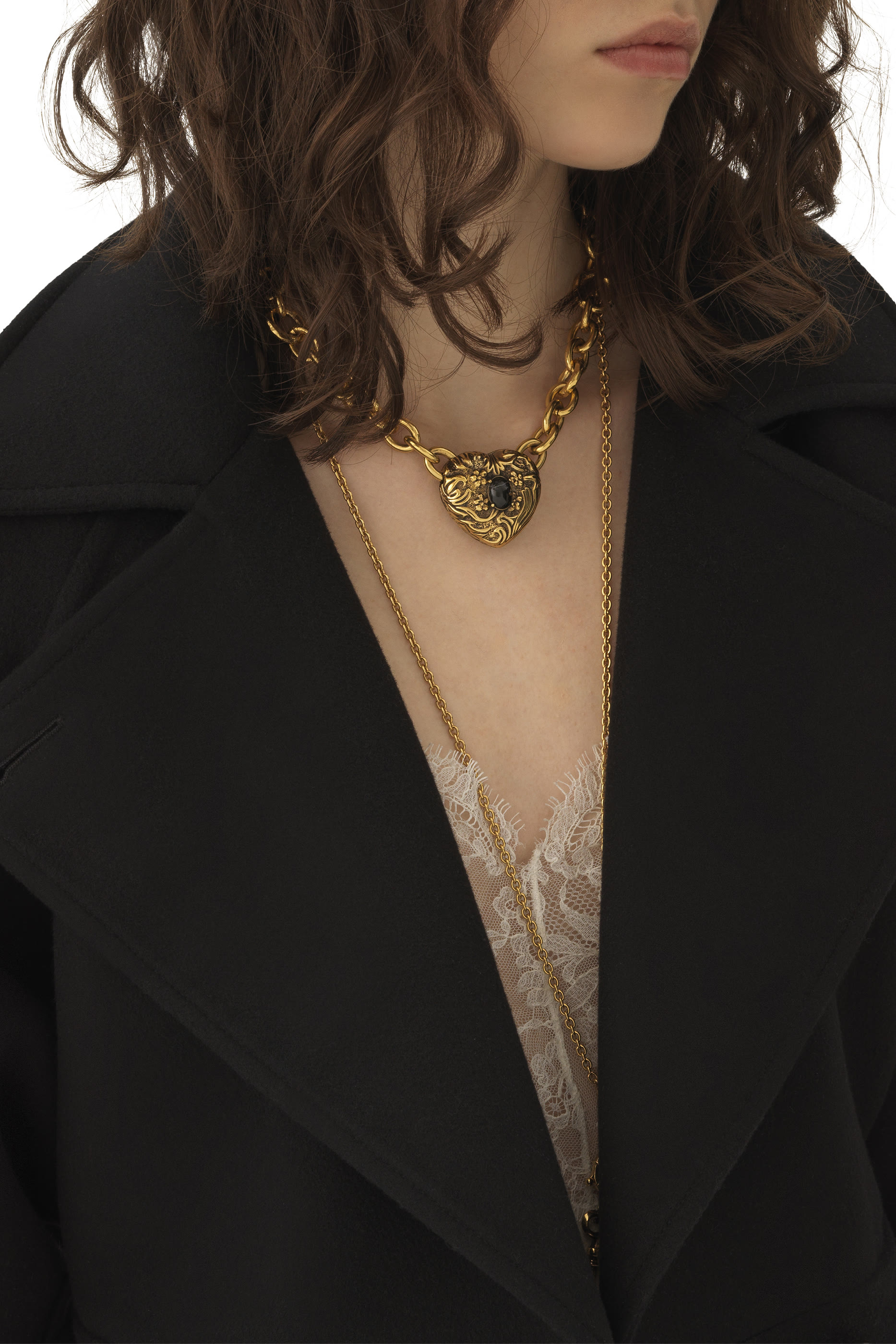 معطف قصير صوف بوجهين