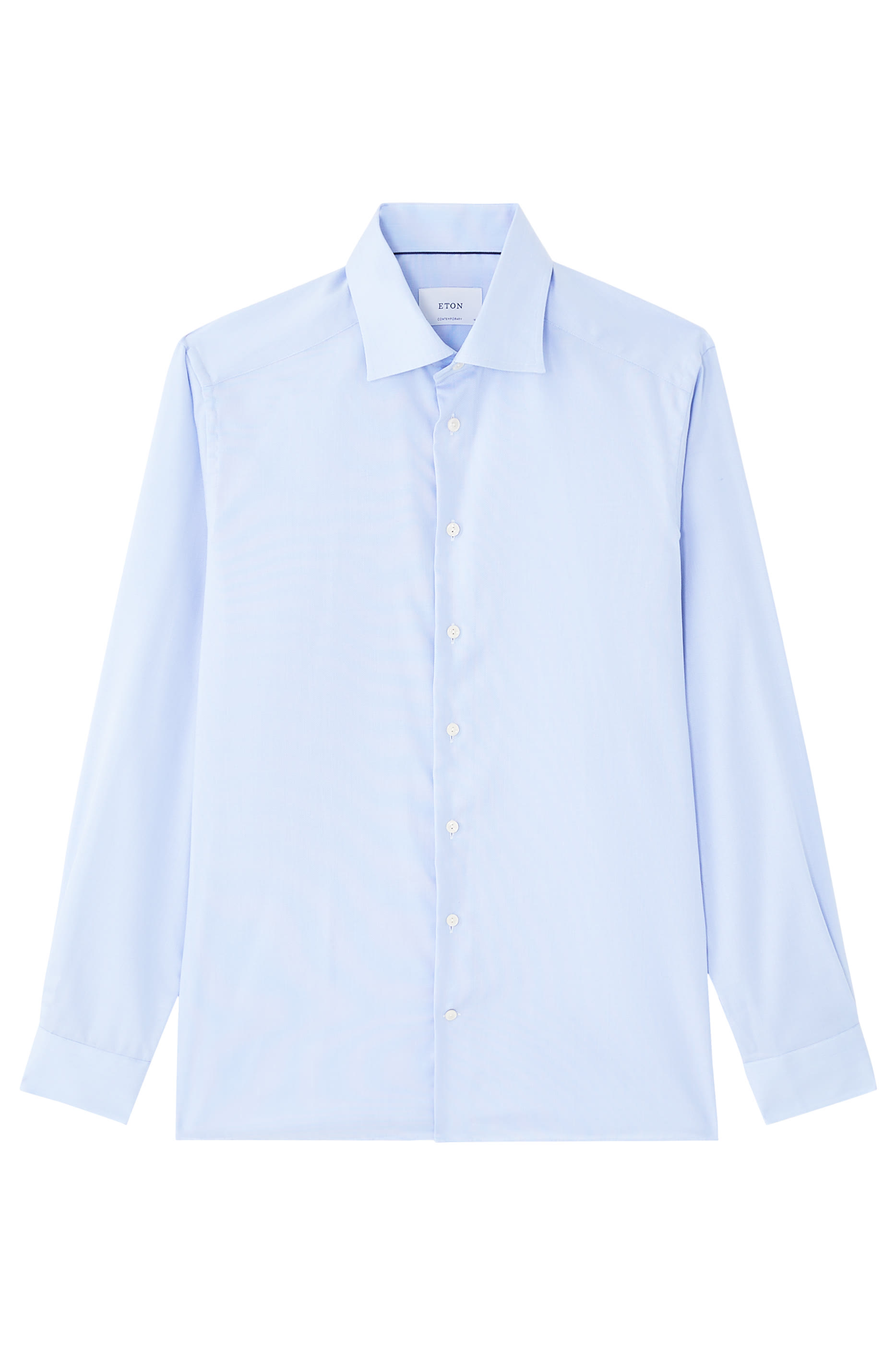 قميص شبه سادة تويل مميز للماركة