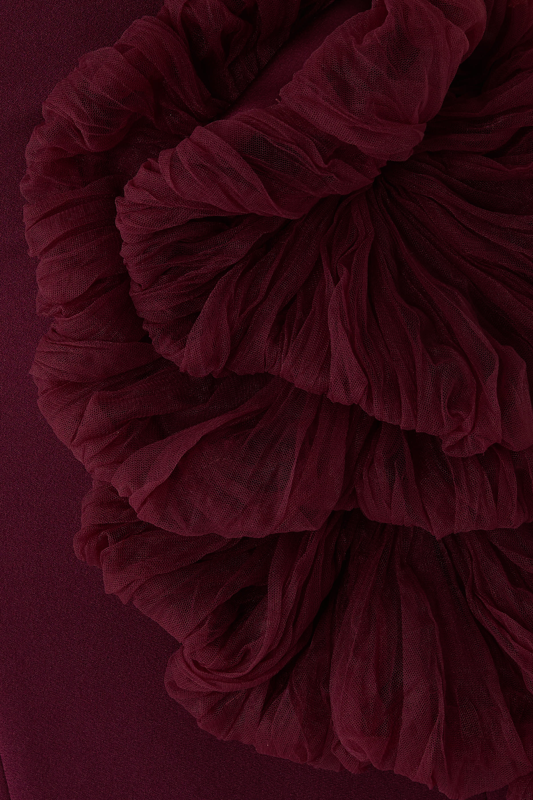 فستان سهرة بلا حمالات بنقشة أزهار