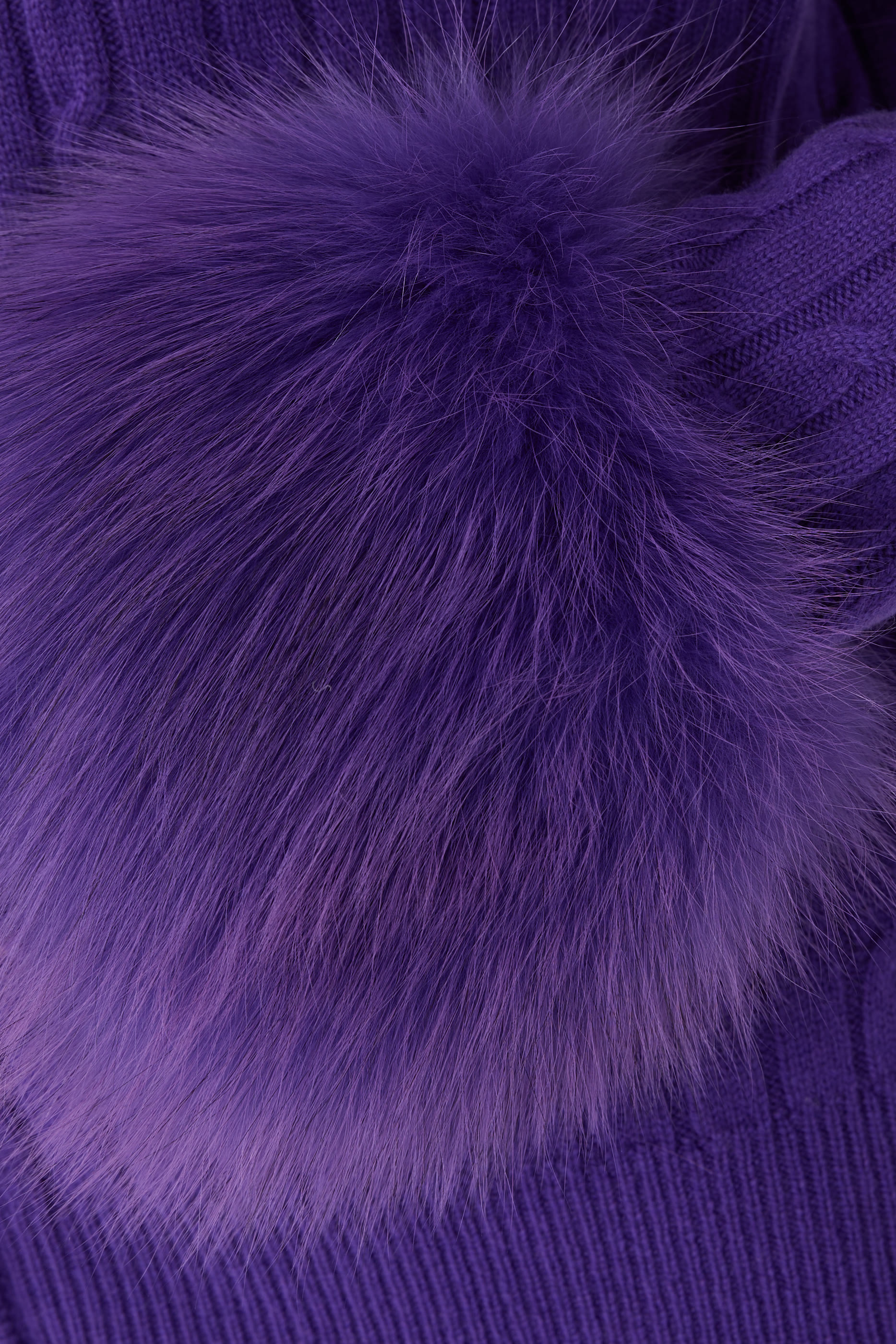 كارديجان منسوج بغرزة الضفيرة بسحاب وأساور فرو صناعي