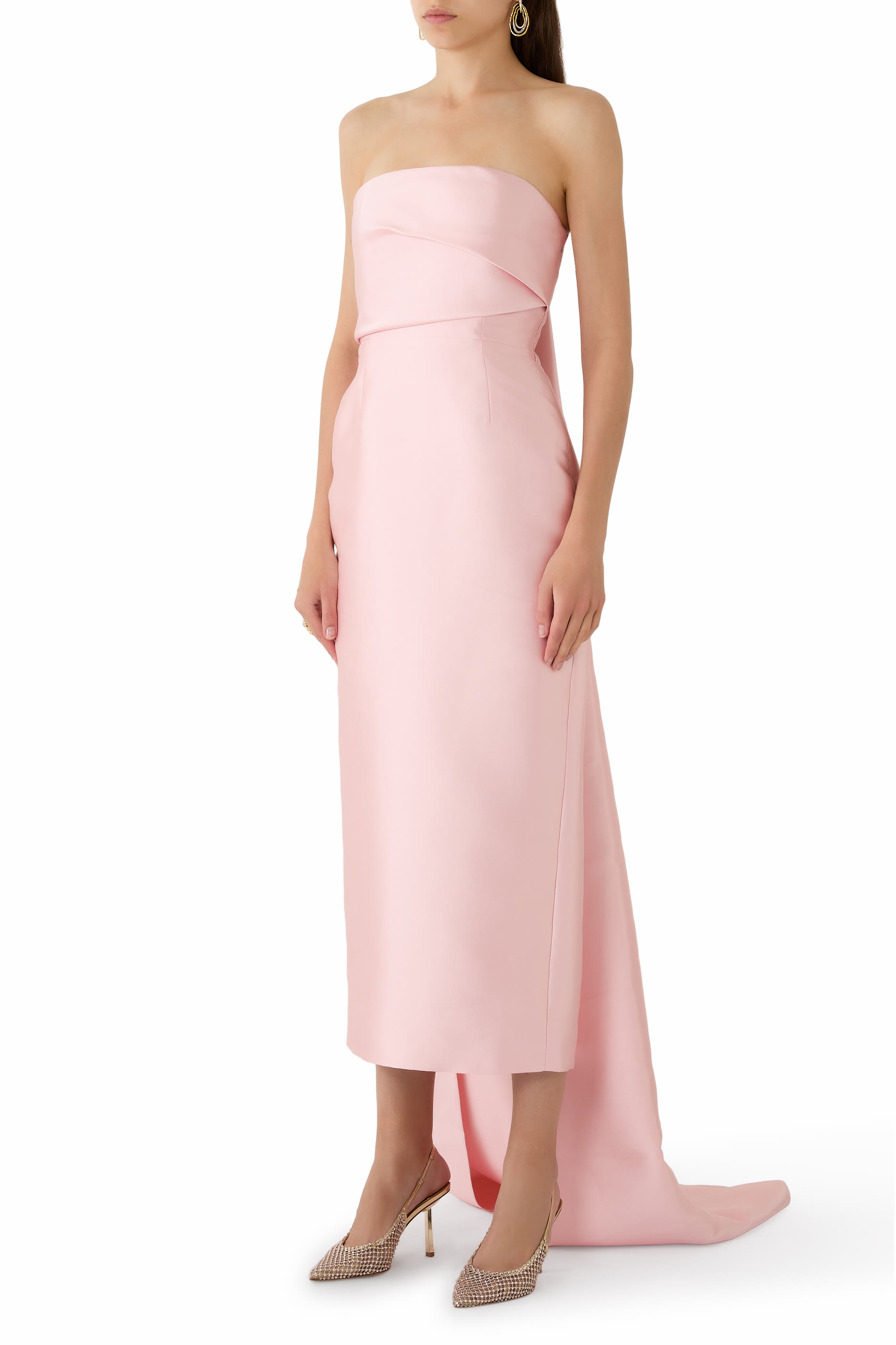 فستان كيكي بطول فوق الكاحل