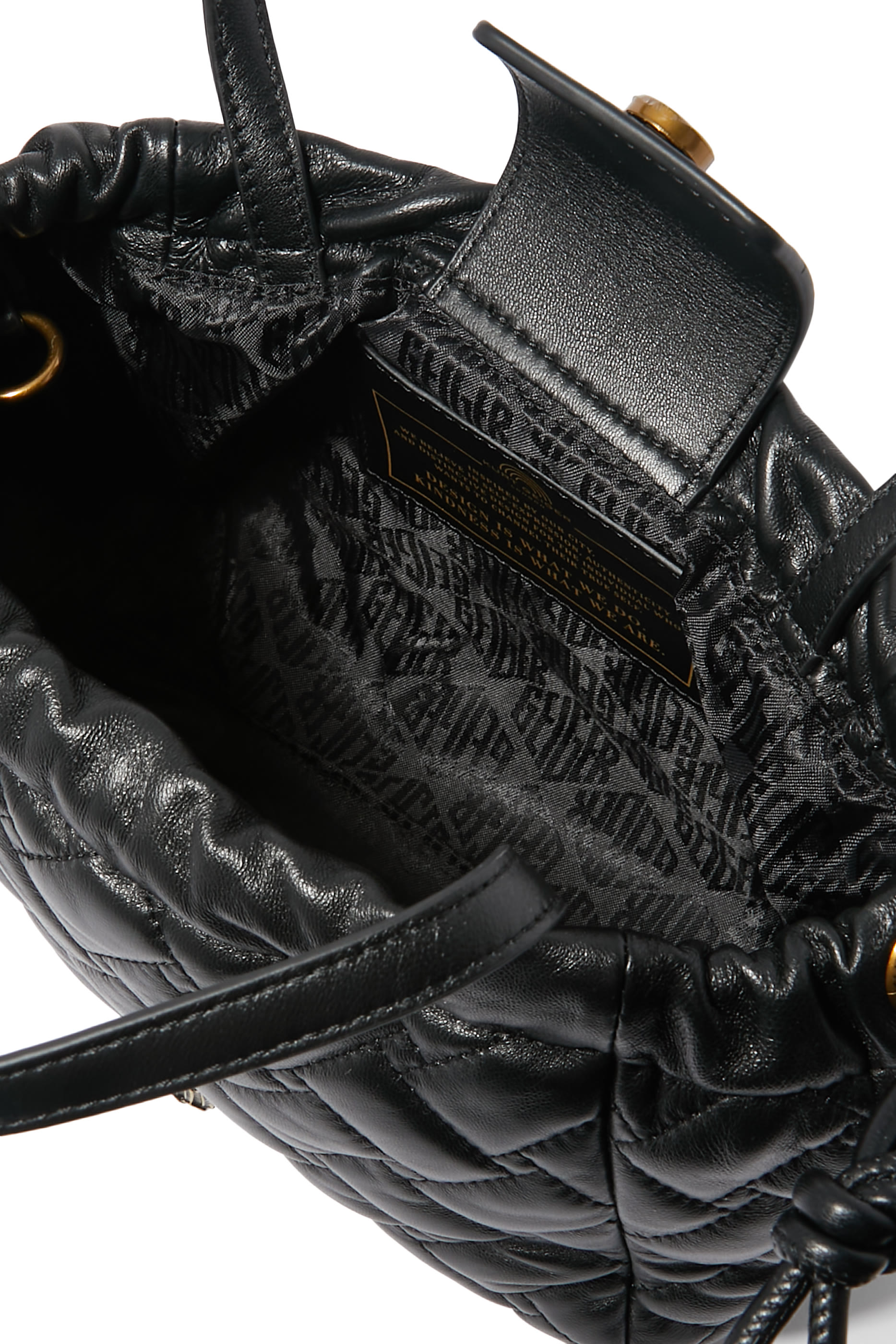 حقيبة يد كنسينغتون صغيرة بأربطة تضييق وشعار الماركة