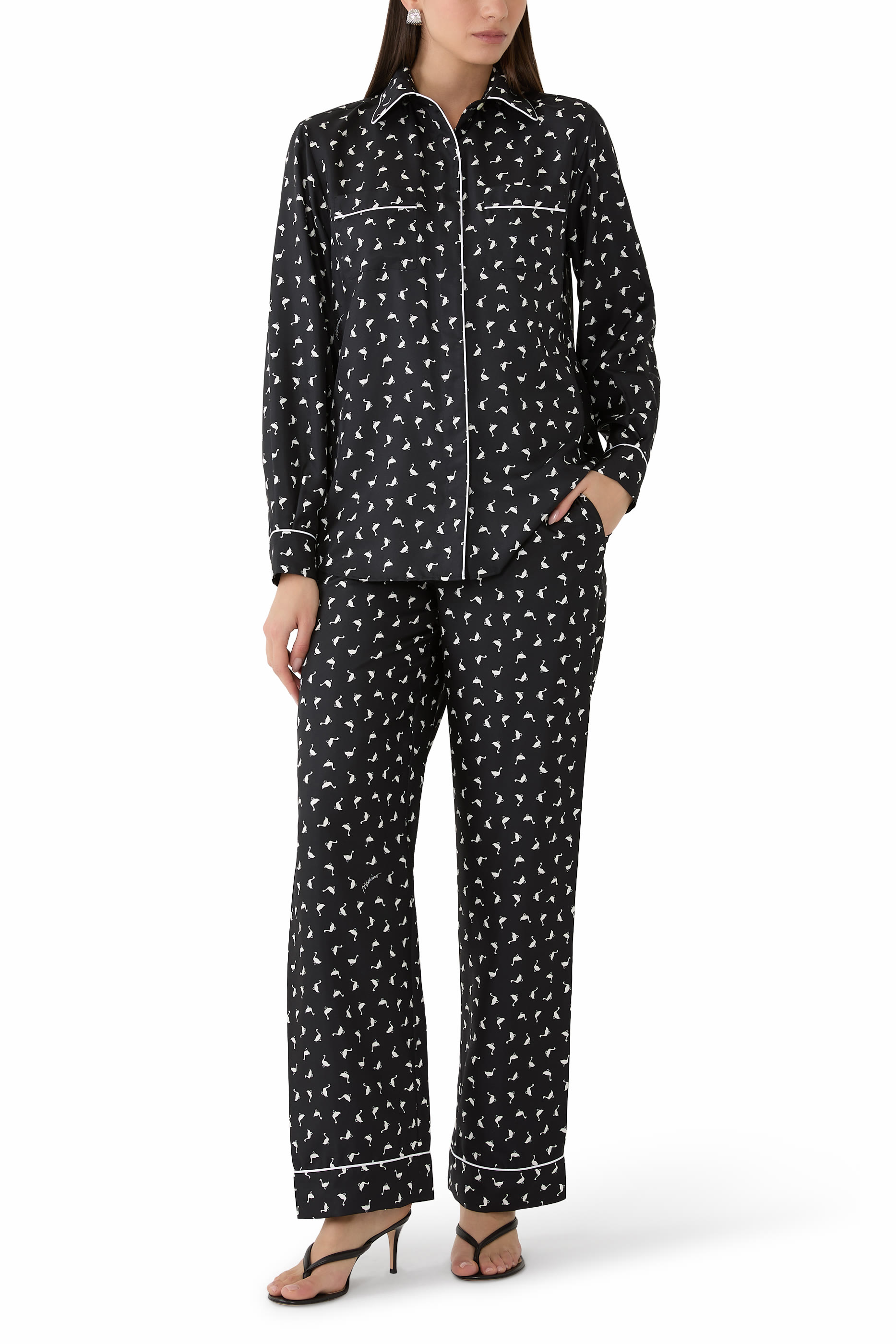 قميص بطبعات حرير