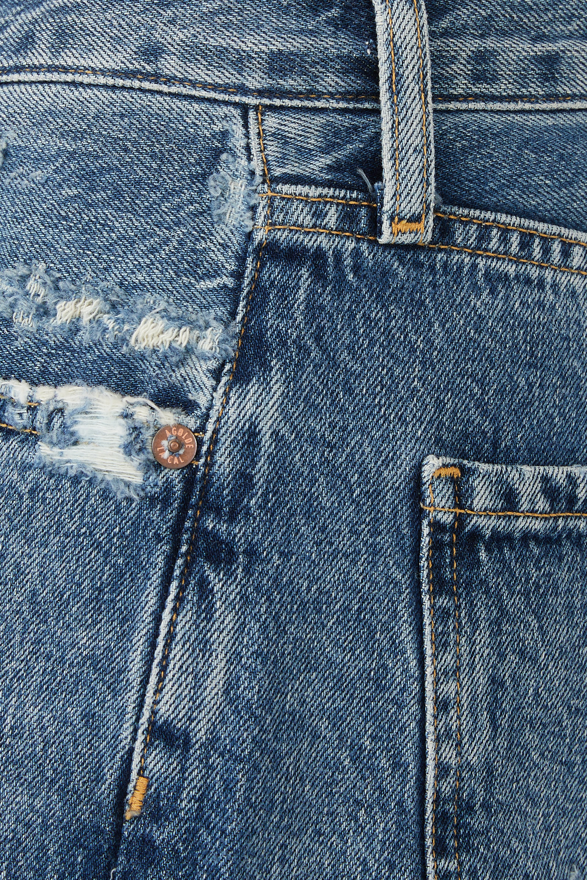 بنطال جينز رايلي بخصر مرتفع وقصة ساق مستقيمة قصيرة