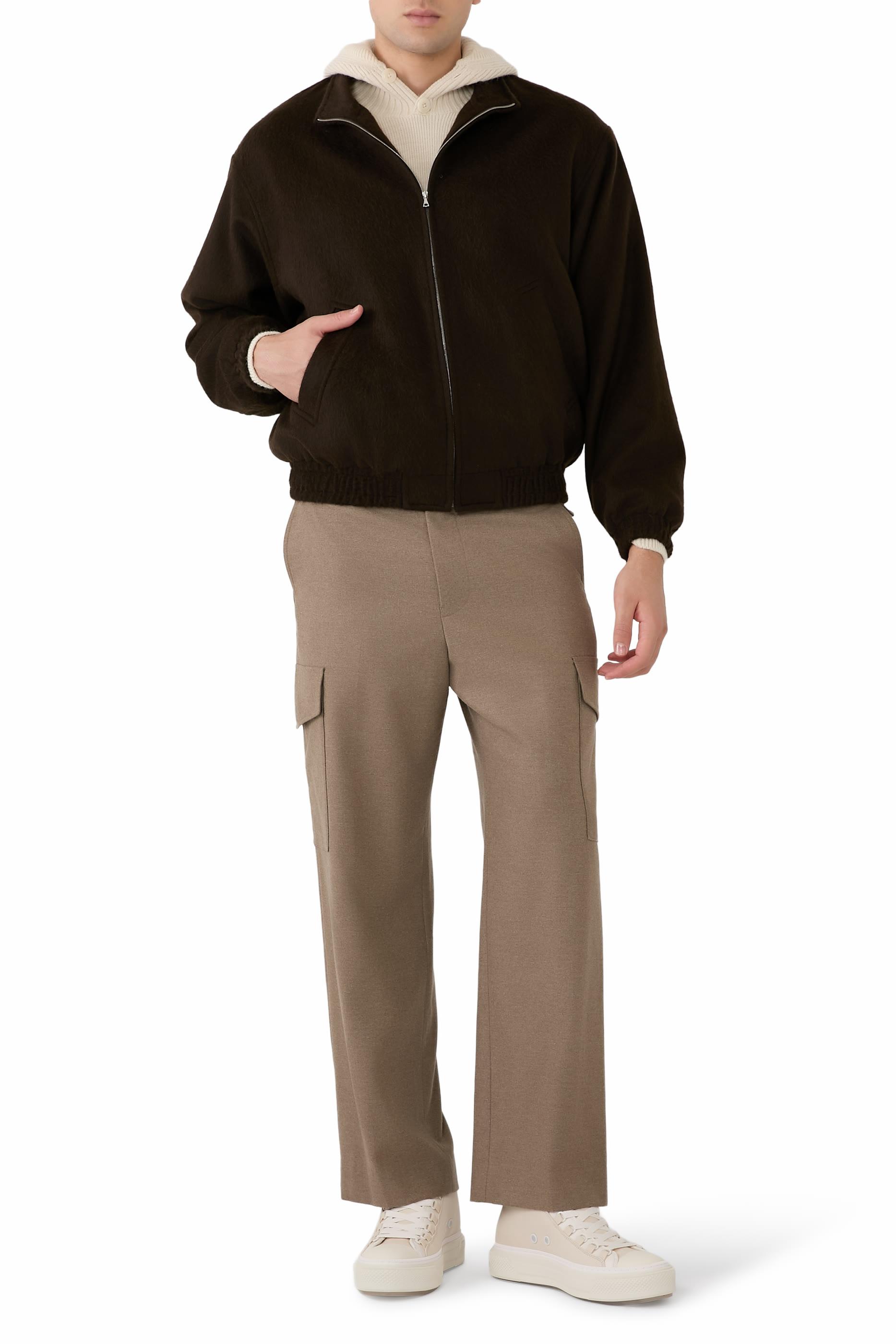 Baby Camel Flannel Zip Blouson 