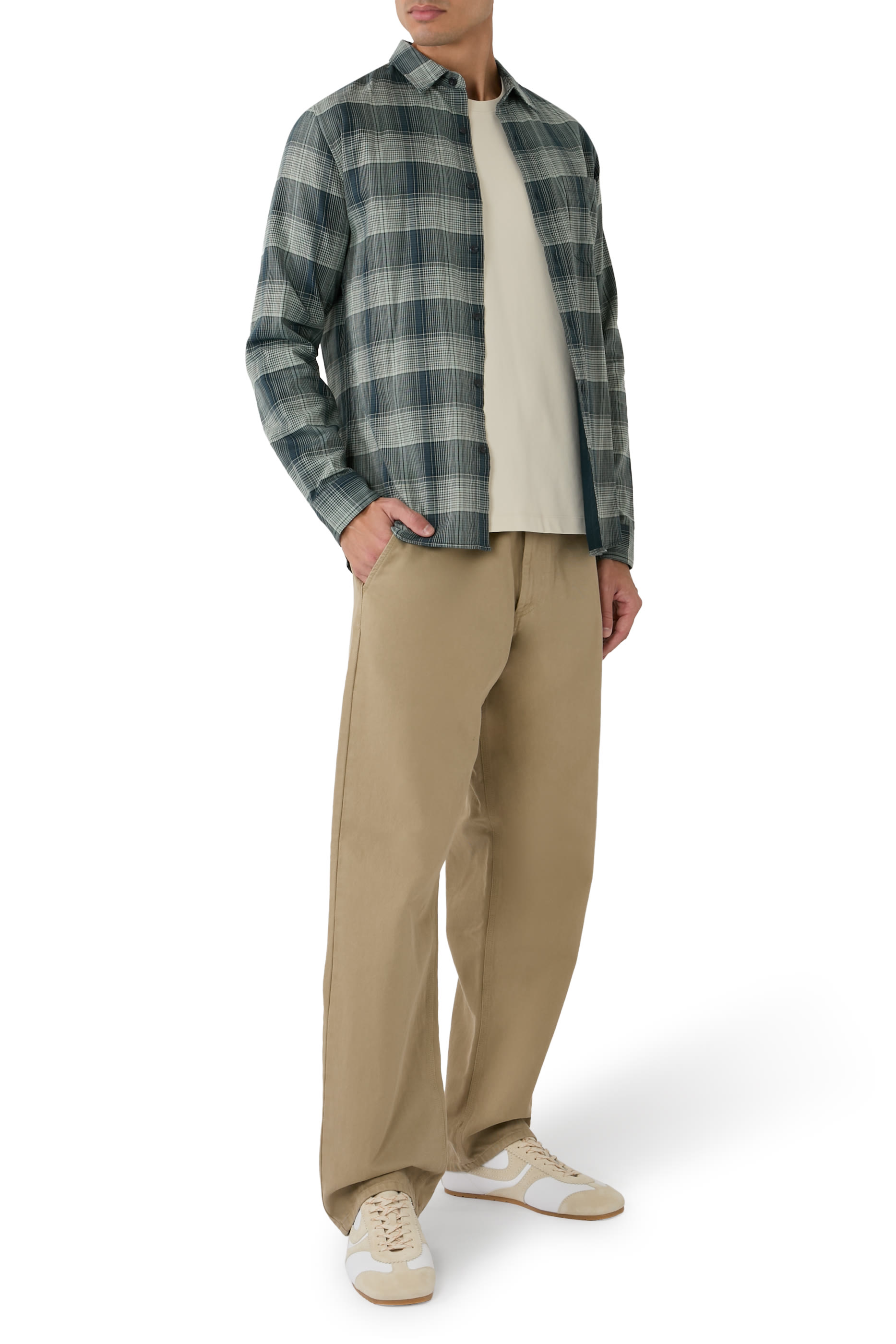 قميص بيج سكاي بنقشة مربعات بأزرار