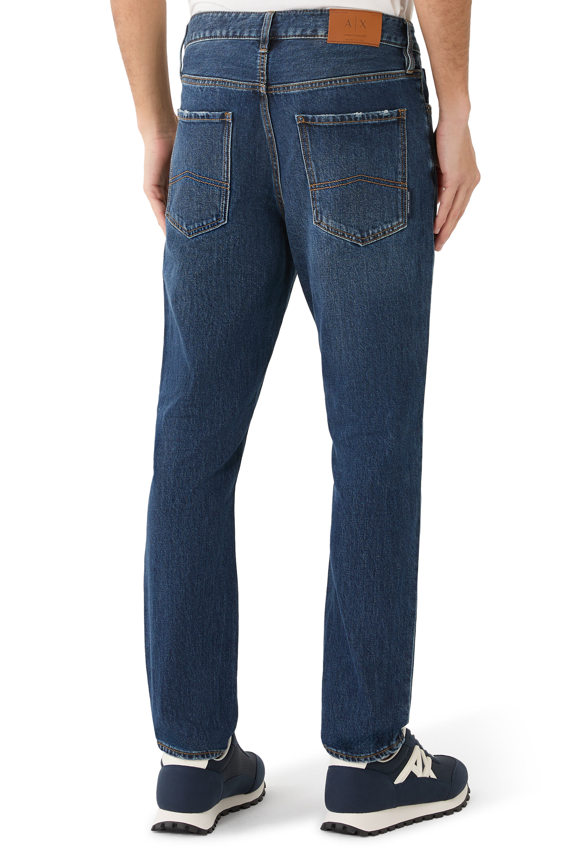 بنطال بخمسة جيوب بشعار حرفي الماركة