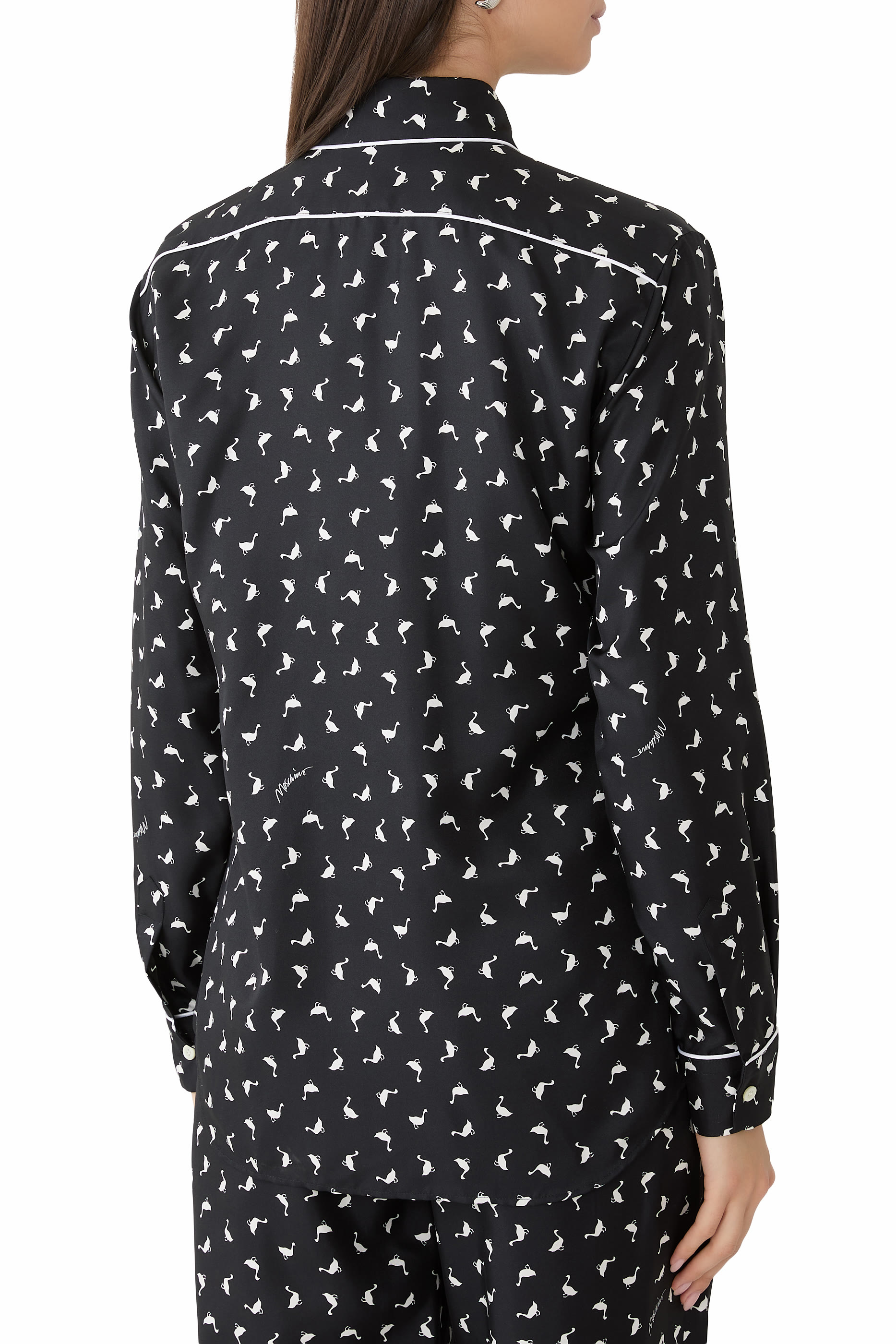 قميص بطبعات حرير