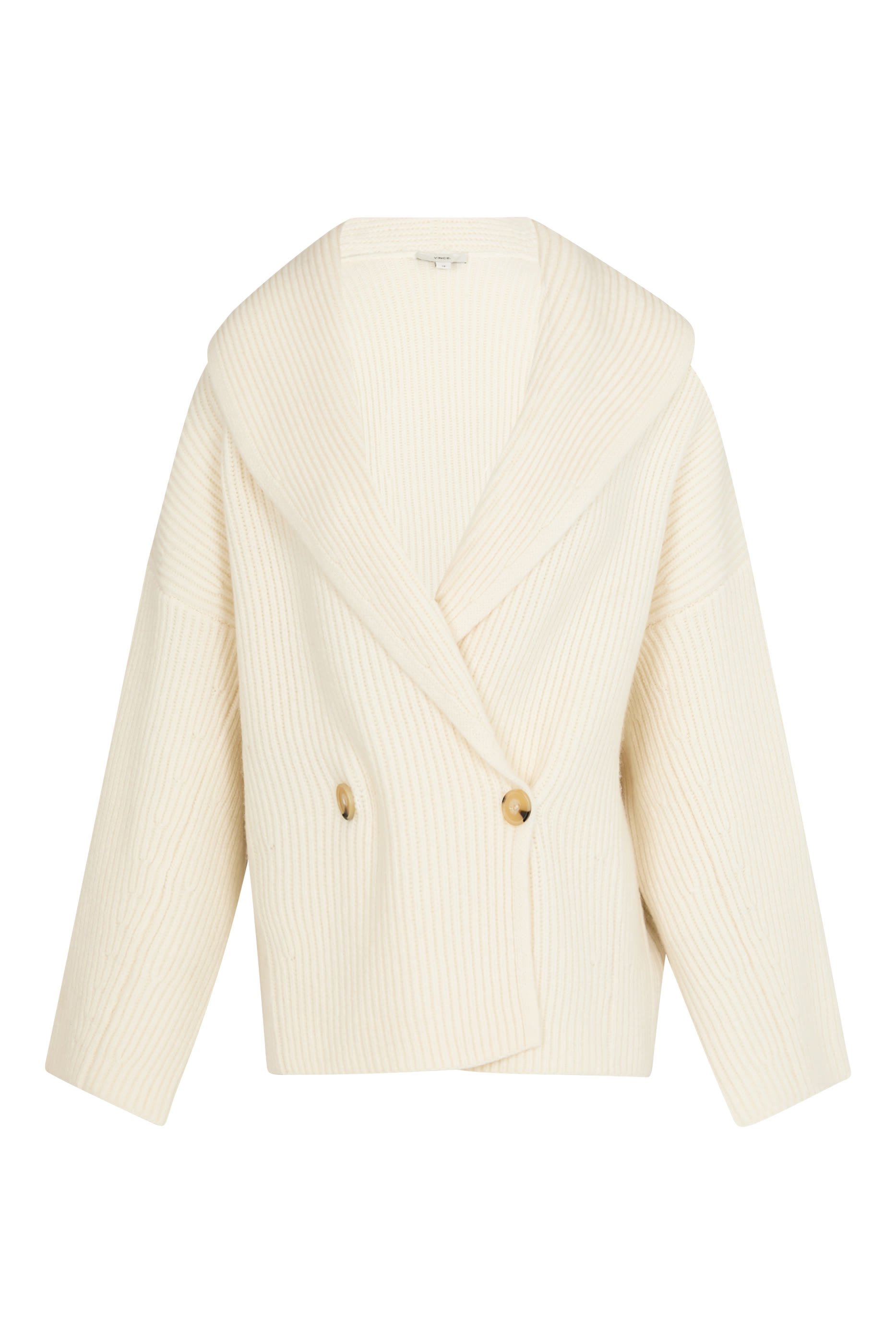 Ribbed Double-Breasted Cardigan