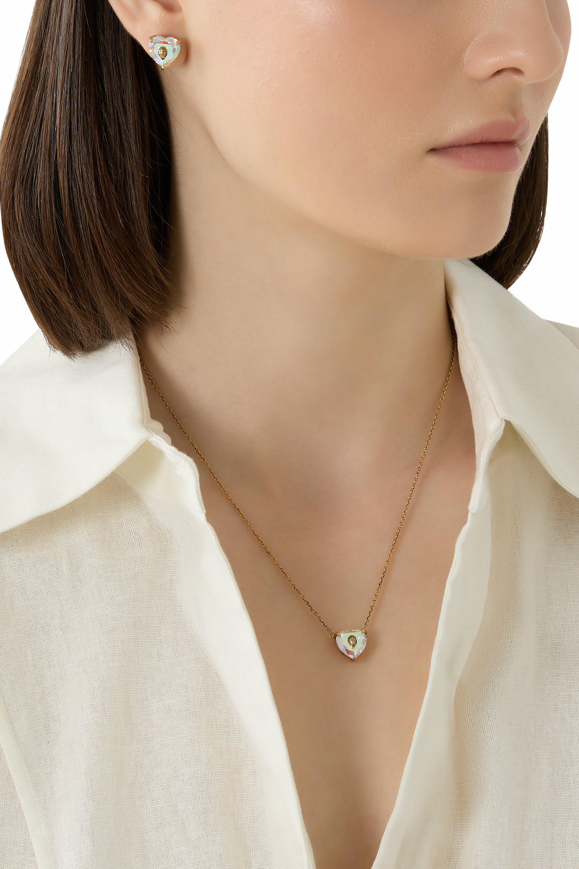قلادة بدلاية بتصميم قلب مرصعة بالكريستال