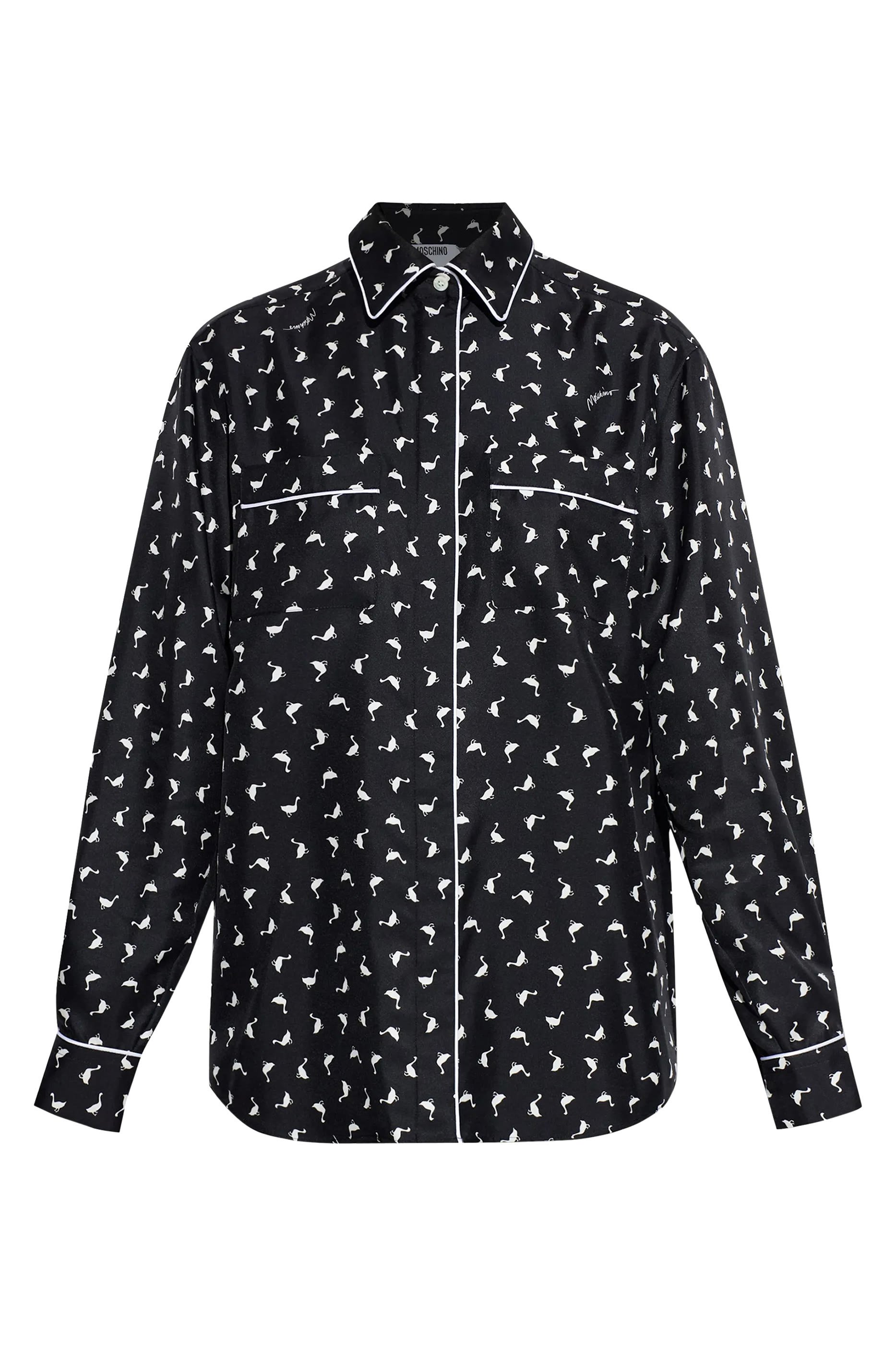 قميص بطبعات حرير