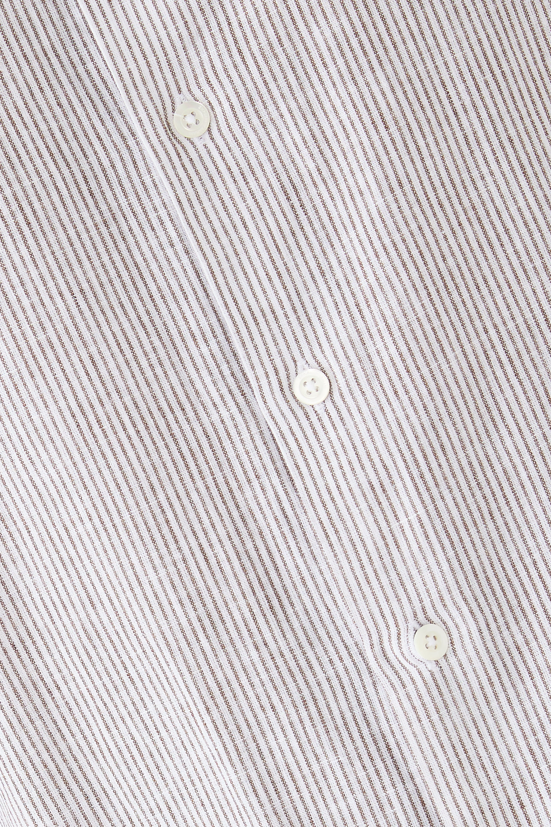 قميص مخطط مزيج قماش قنب وكتان