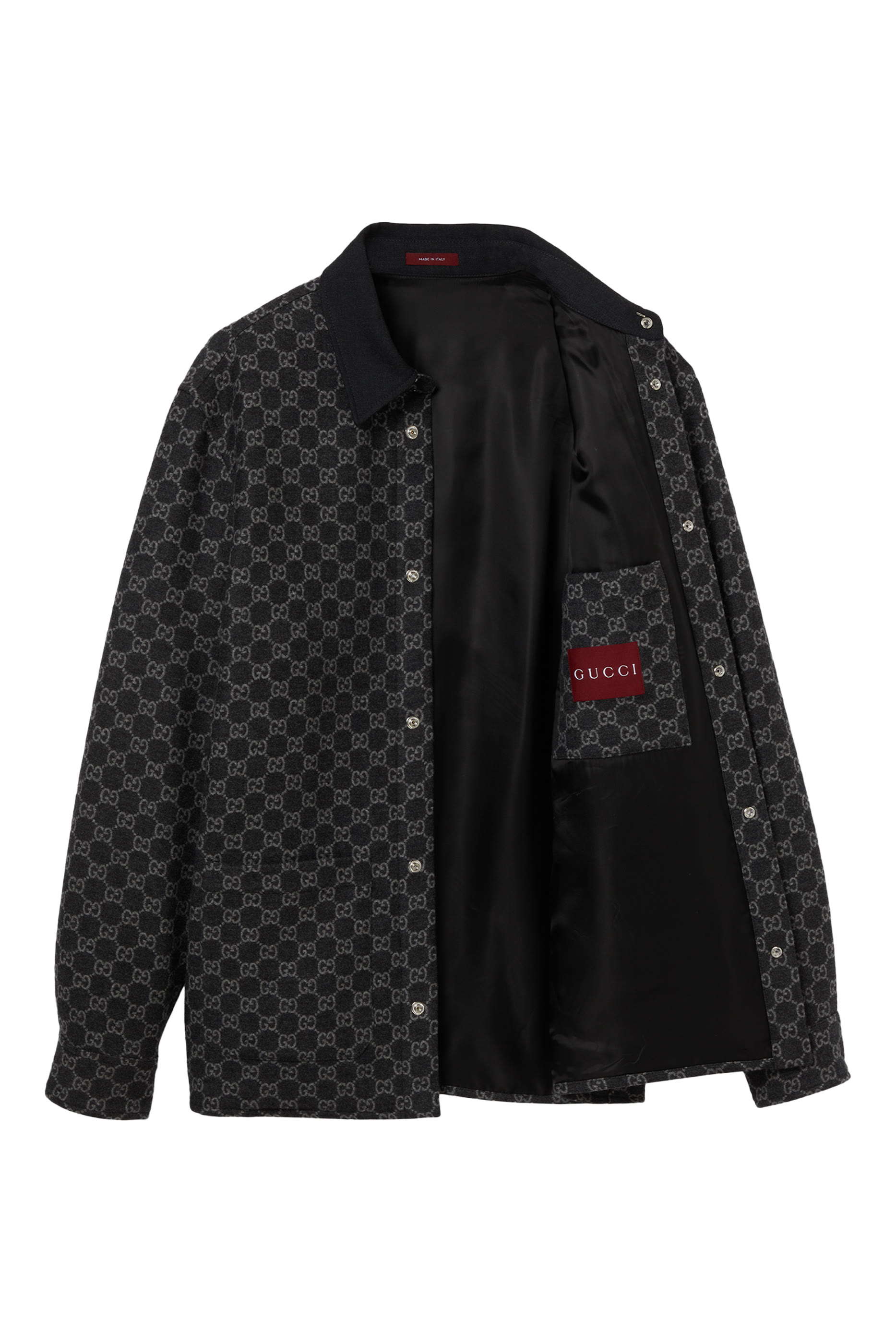 جاكيت بنقشة حرفي شعار الماركة فلانيل ناعم