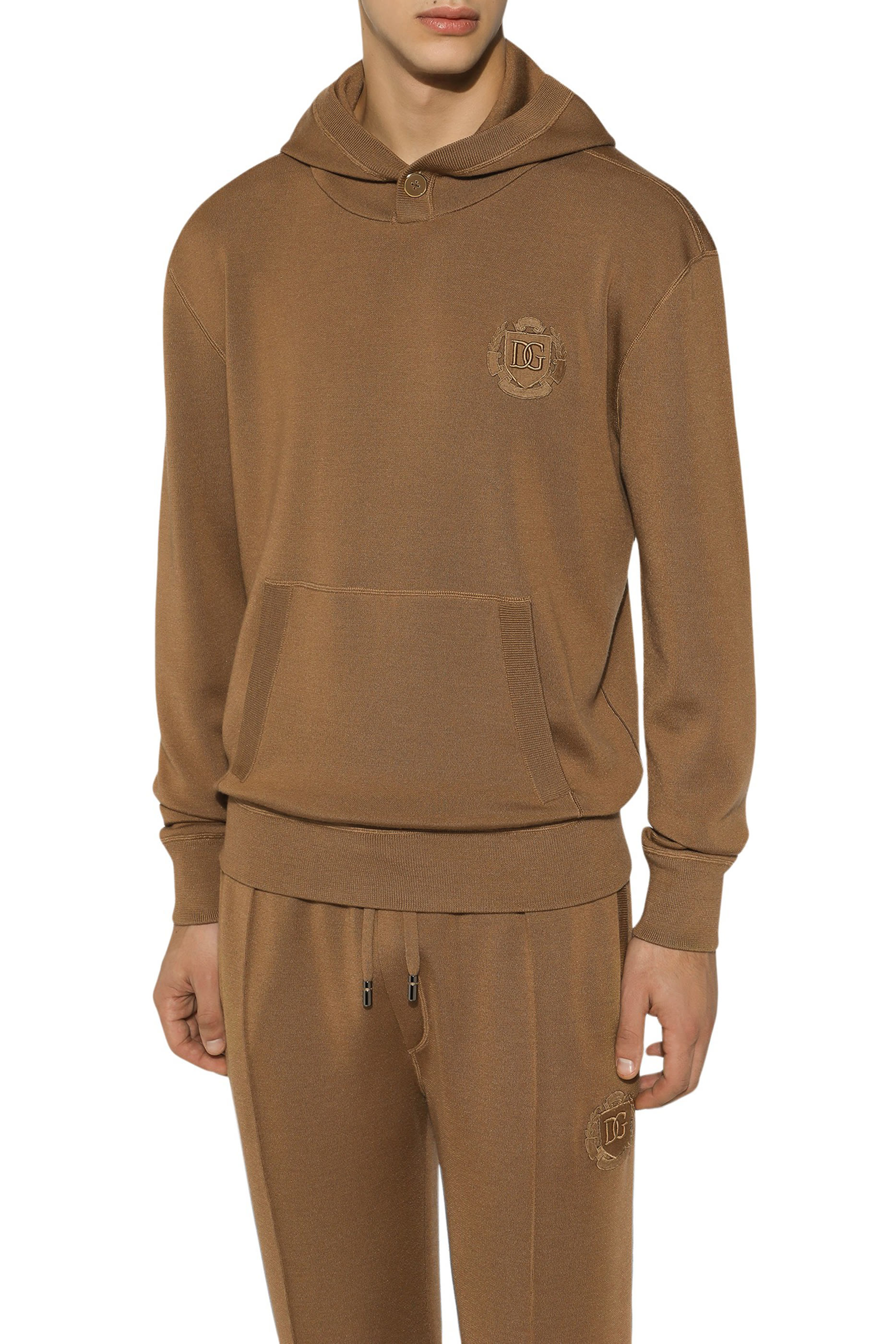 هودي برقعة حرفي شعار الماركة صوف وحرير