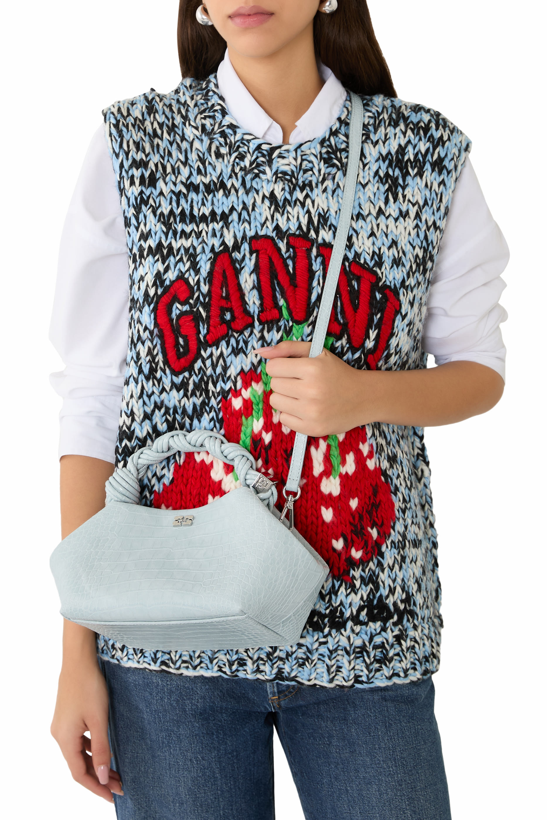 حقيبة بو صغيرة بنقشة جلد التمساح