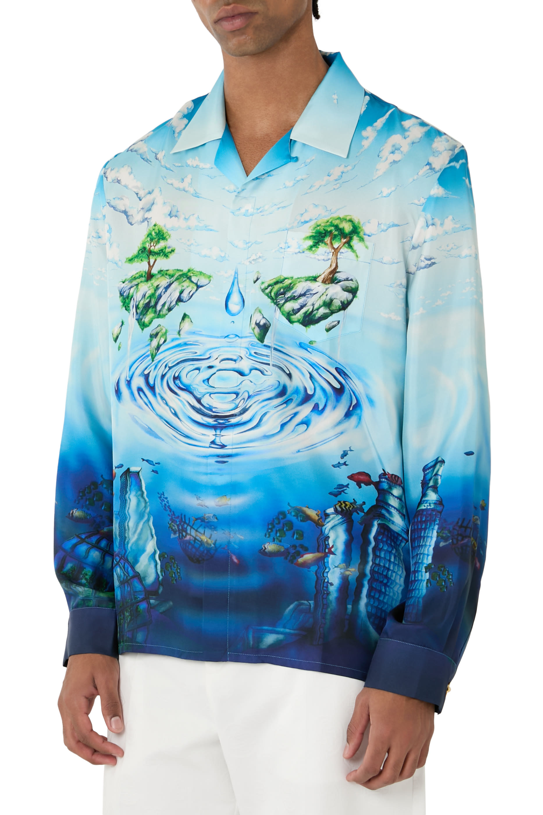 Lost Atlantis Long Sleeves Silk Shirt