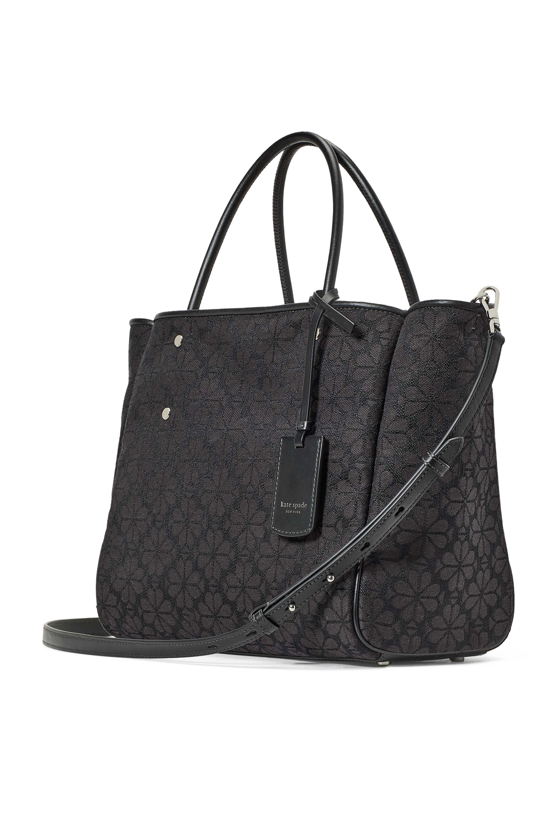 حقيبة يد متوسطة بنقشة زهور بالشكل البستوني