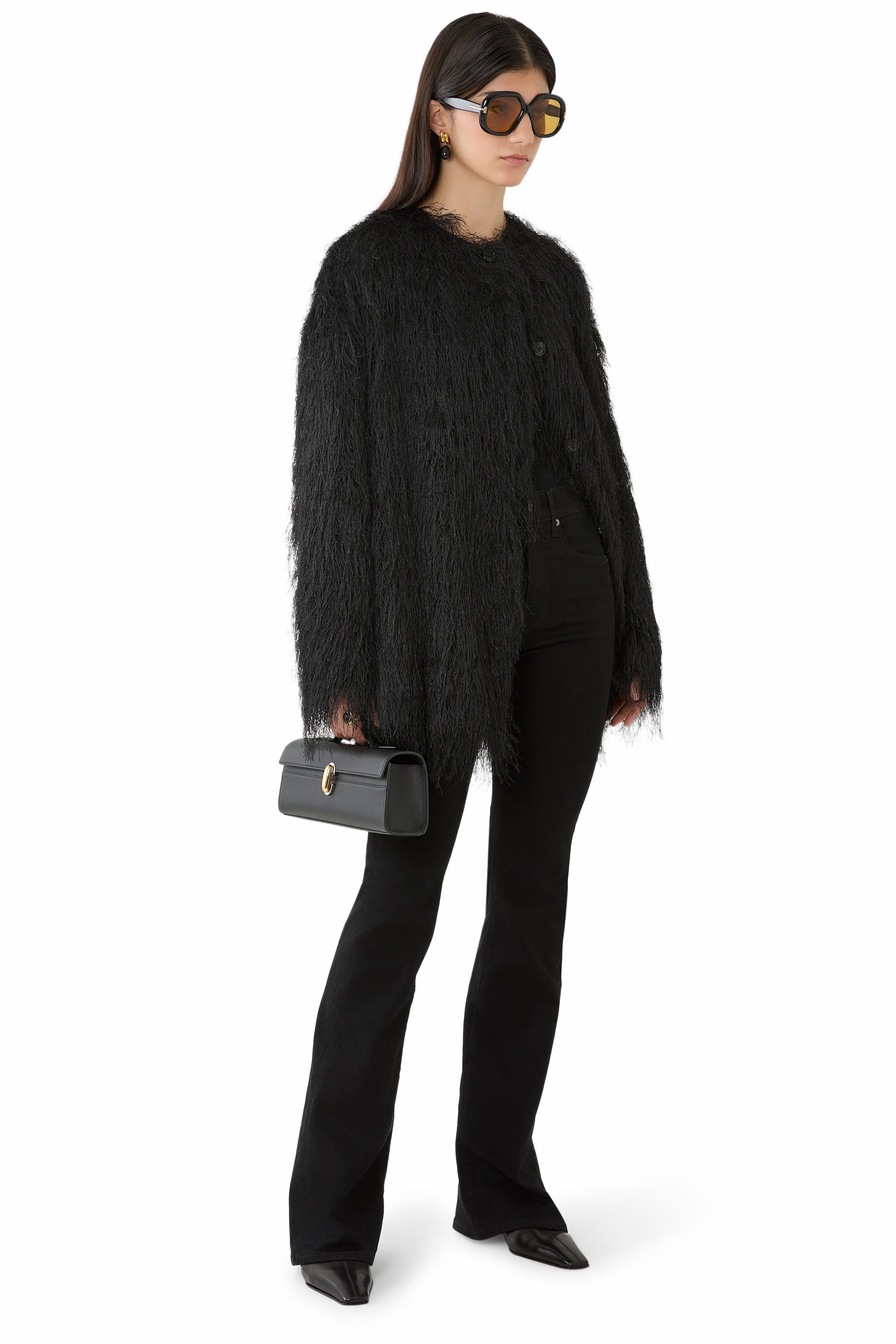 بنطال جينز بيفرلي بخصر مرتفع وقصة واسعة من الأسفل