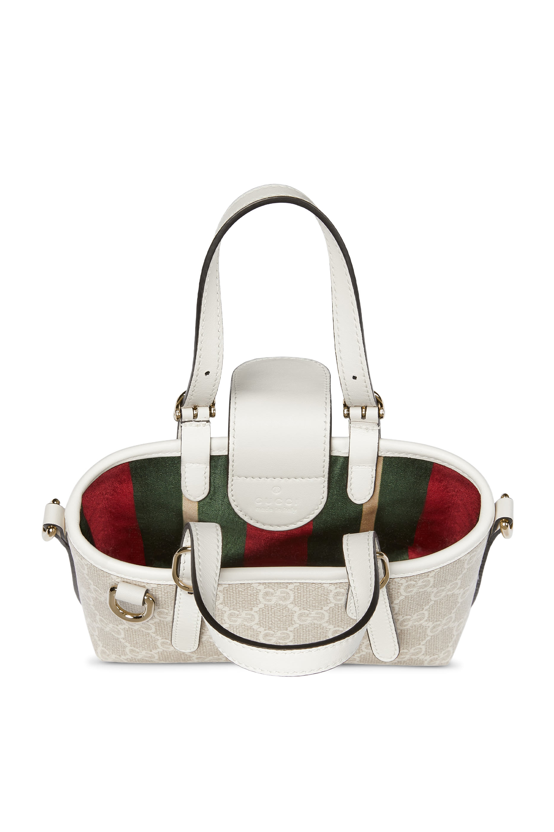 حقيبة صغيرة مزينة بنقشة حرفي شعار الماركة