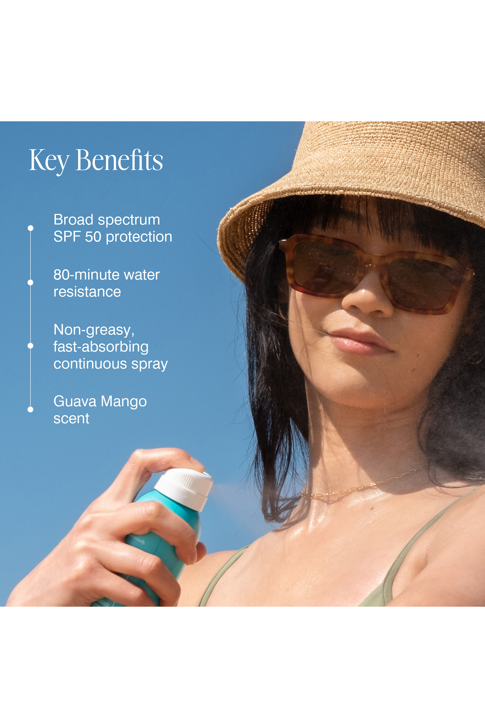 بخاخ كولا سبورت لحماية الجسم من الشمس بعبير الجوافة والمانجو SPF50