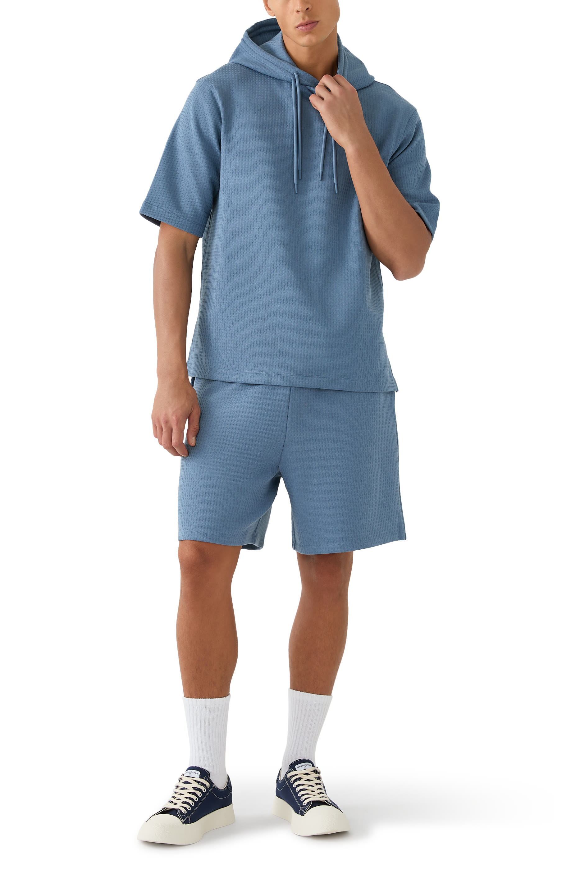 سويت شيرت بقصة فضفاضة وغطاء رأس جيرسيه