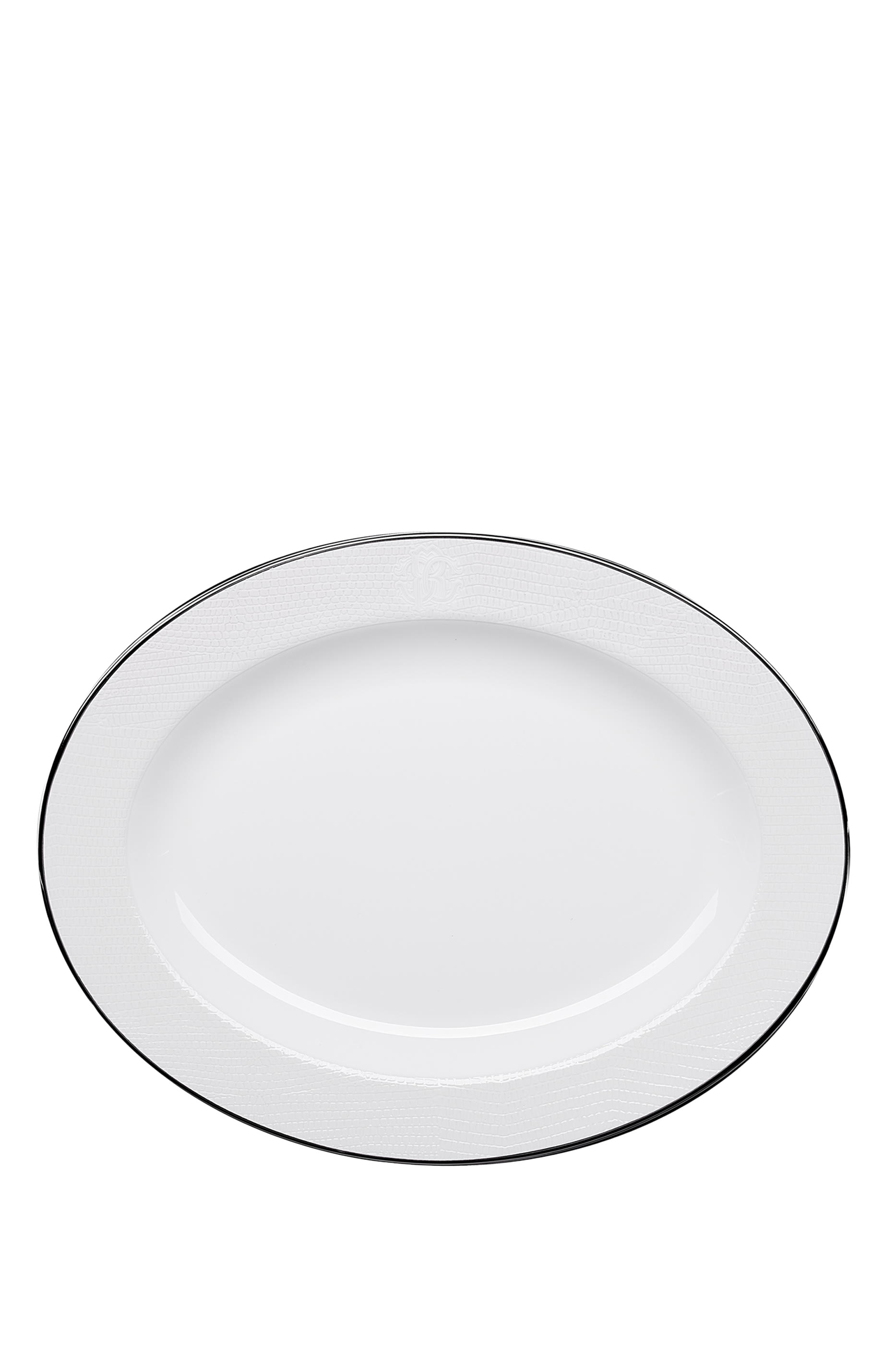 طبق بتصميم بيضاوي بنقشة جلد سحلية