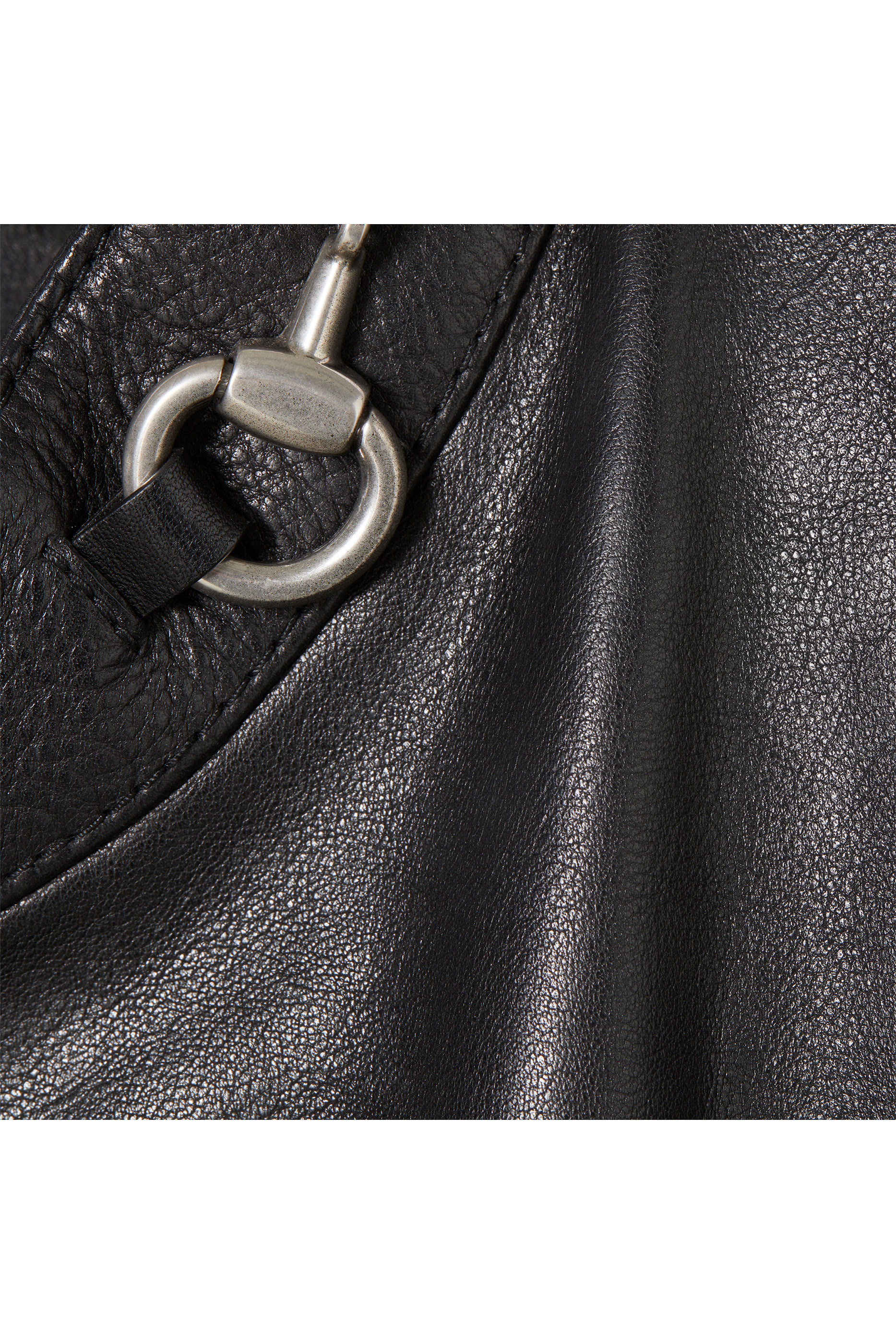 جاكيت مزين بحلية لجام الحصان جلد