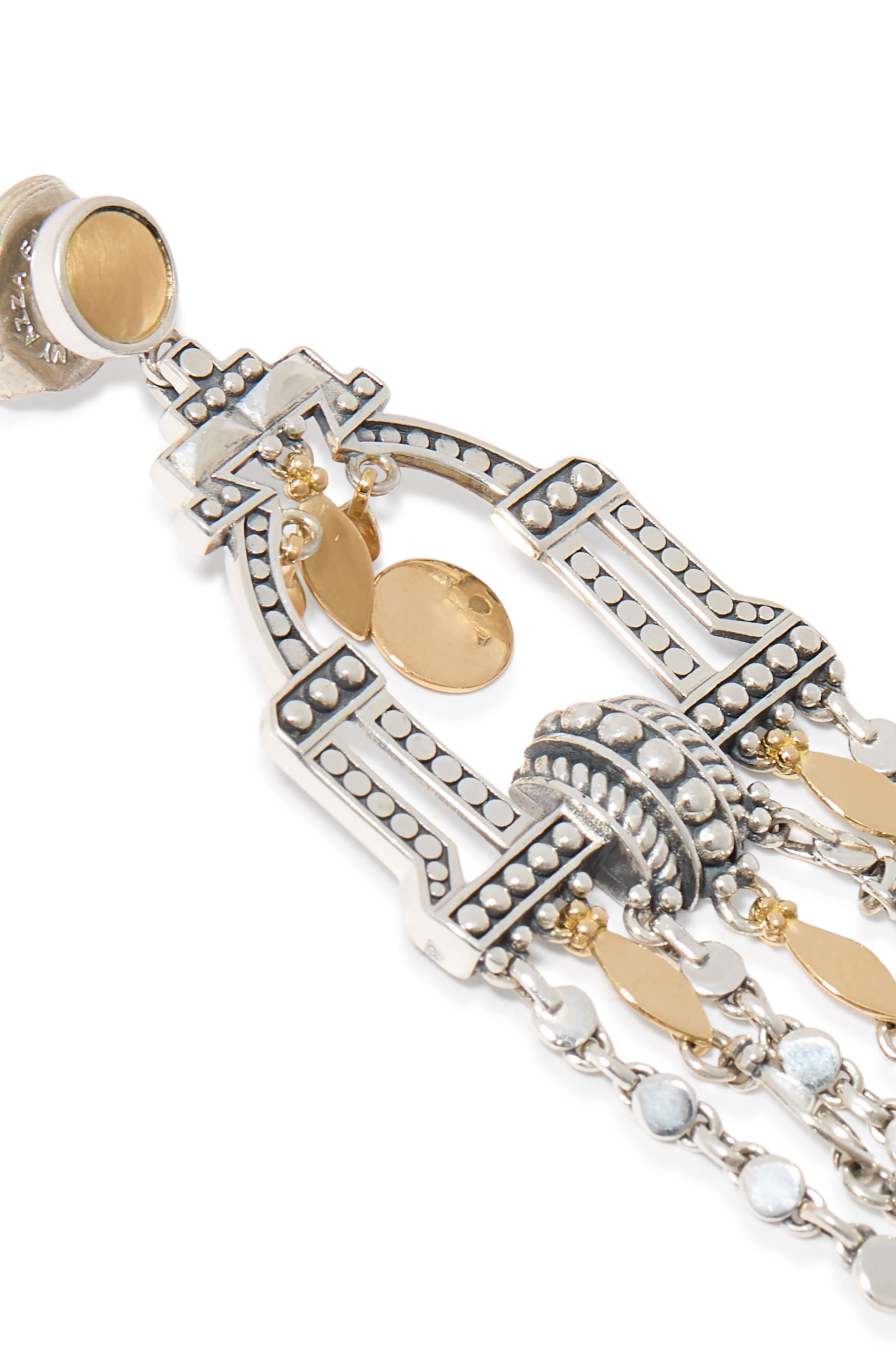 أقراط إل نور سوما متدلية، فضة إسترلينية وذهب أصفر عيار 18