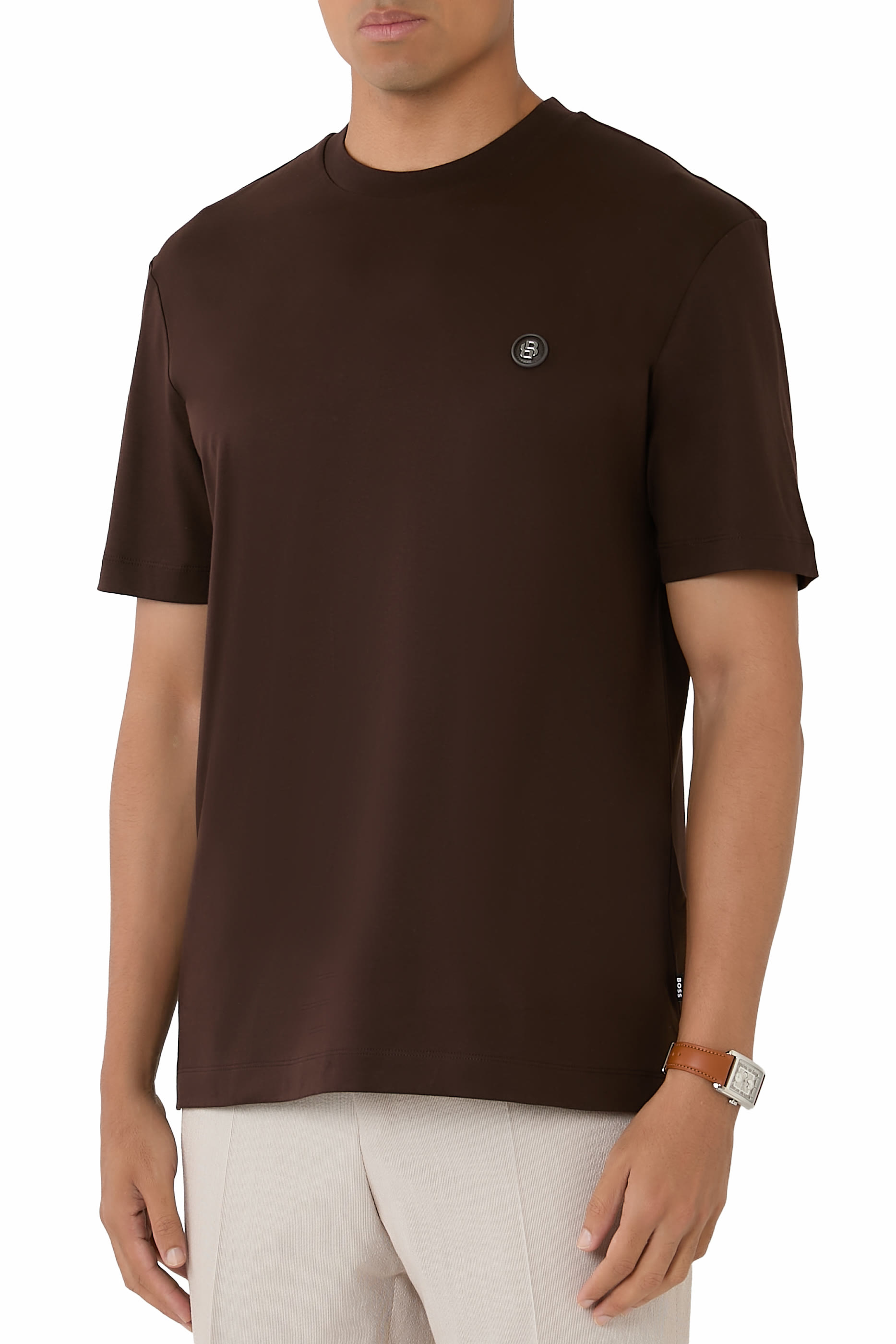 تيشيرت سي-توت 01 بحرف شعار الماركة المزدوج