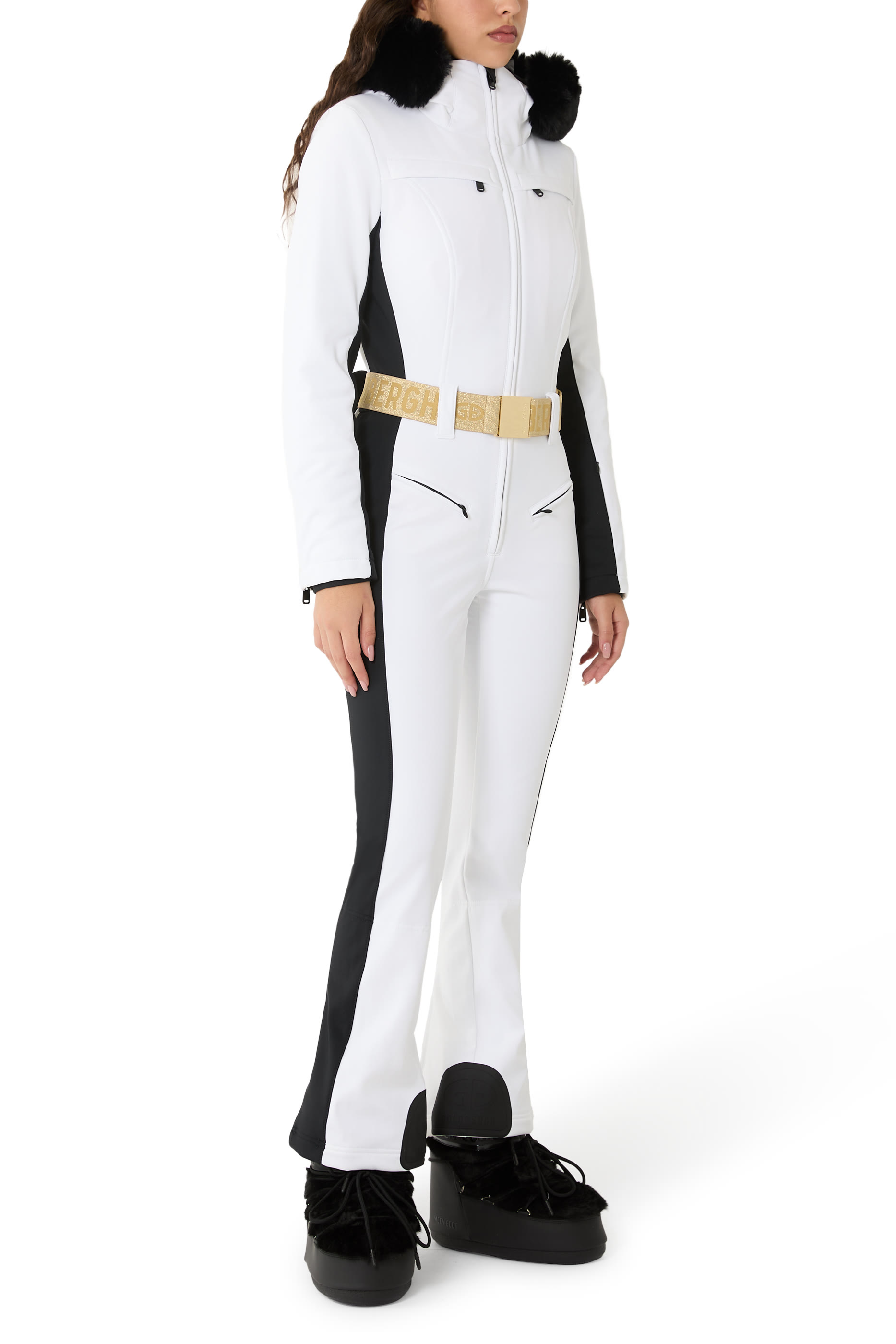 بدلة ثلج باري بحافة من فرو صناعي