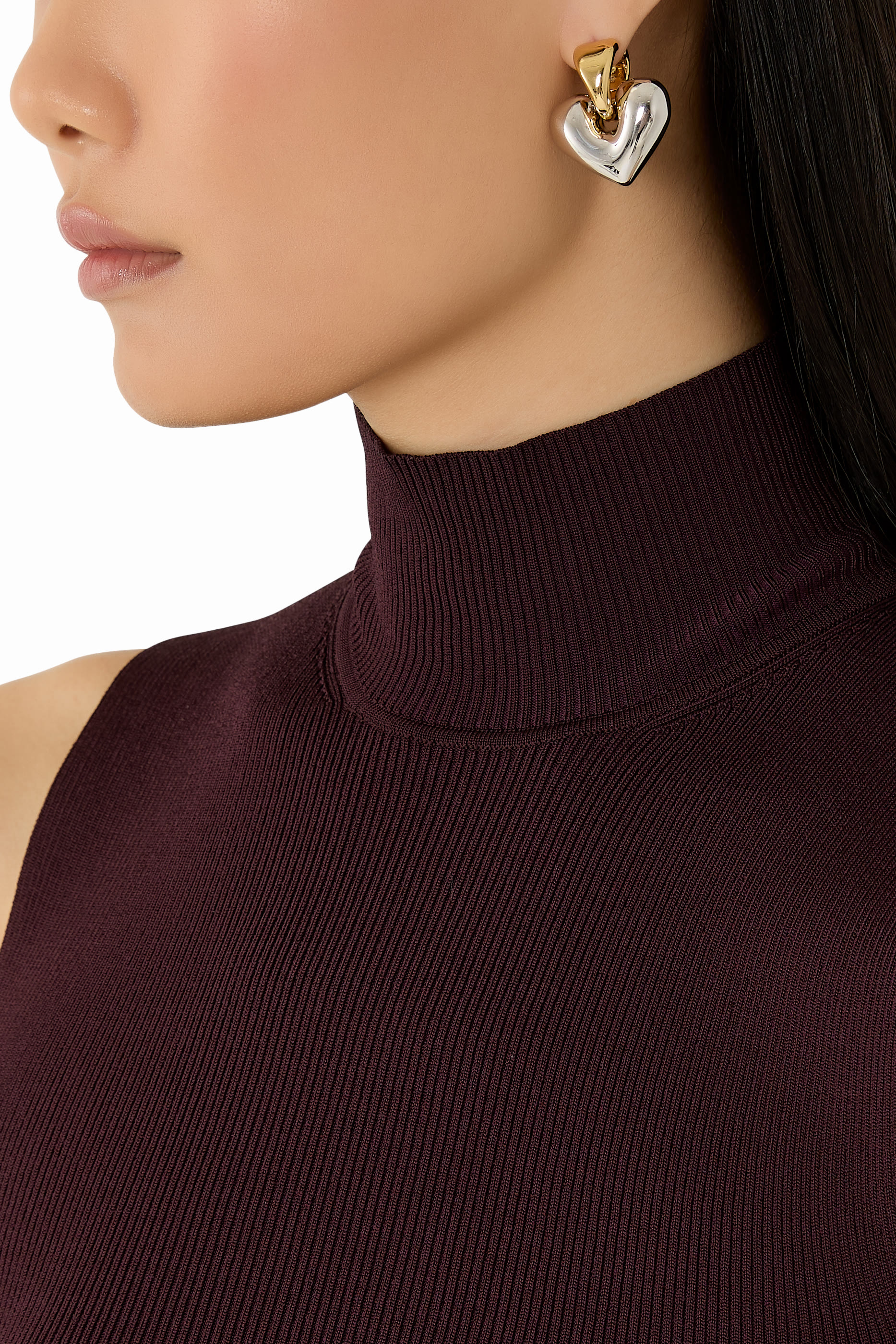 أقراط هاجي ستيتمنت متدلية منحوتة بالشكل البستوني، مشابك من فولاذ صحي