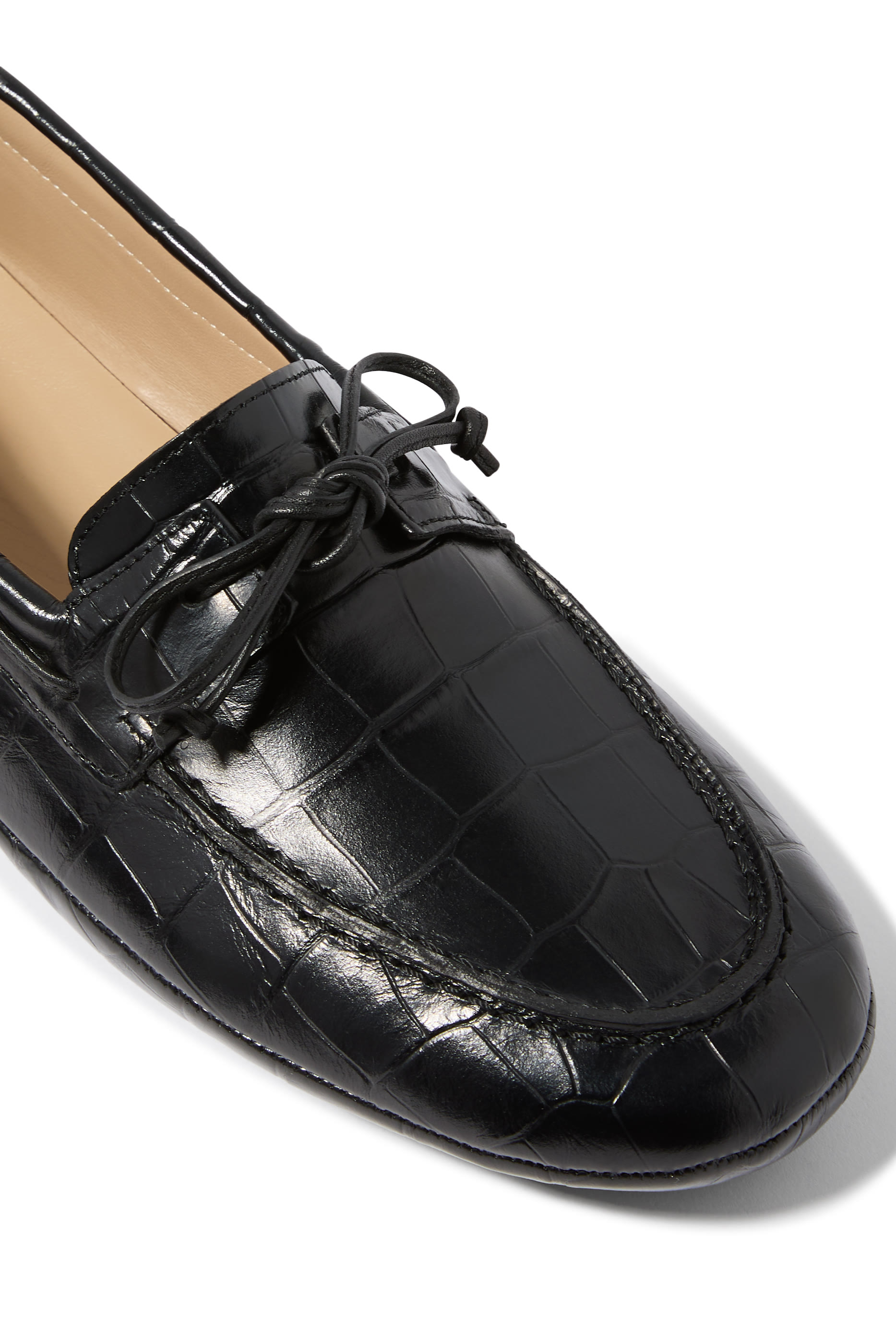 حذاء موكاسين درايفر بنقشة جلد التمساح