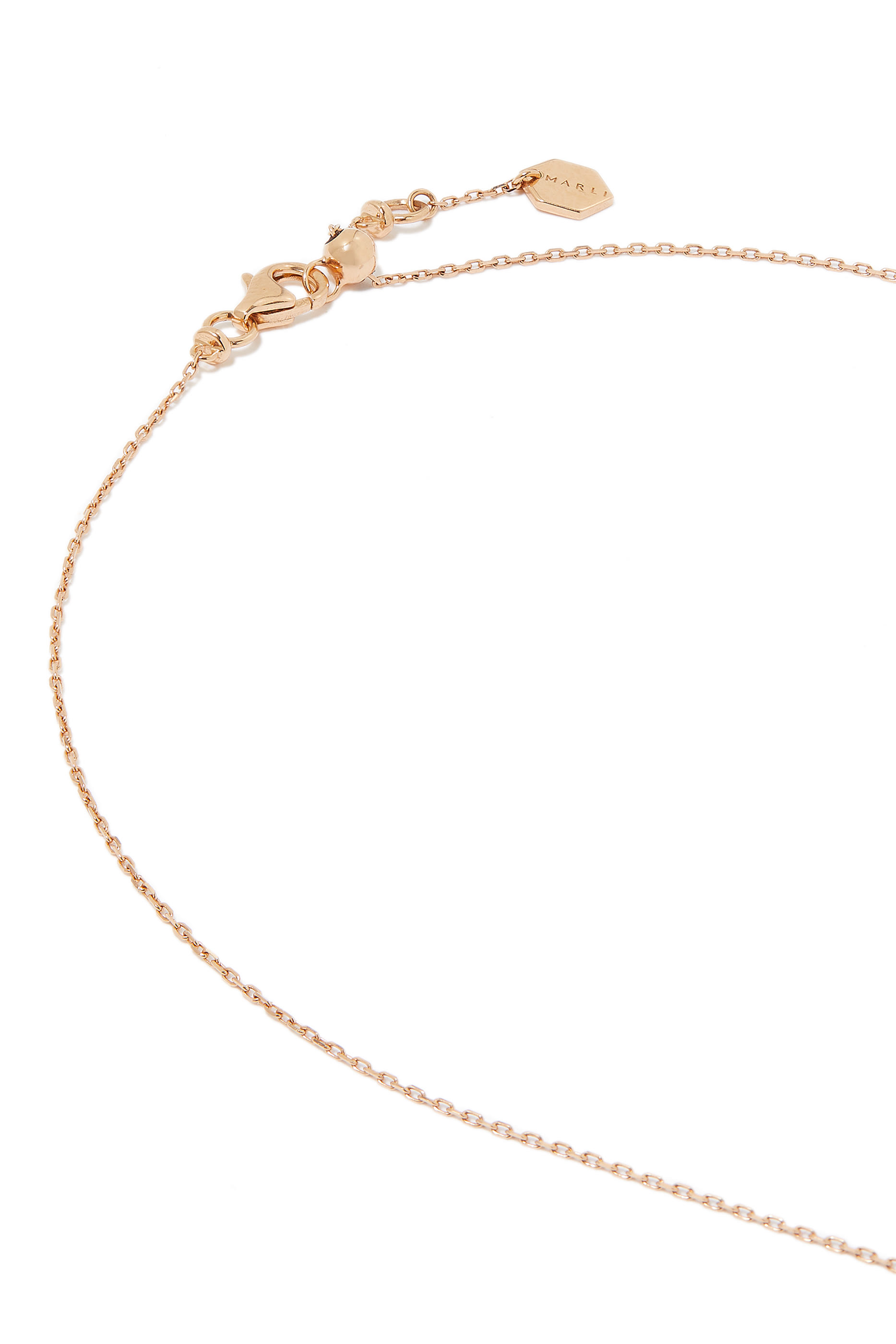 قلادة كليو ريف بدلاية صغيرة مرصعة بماس والعقيق الأخضر ذهب وردي عيار 18