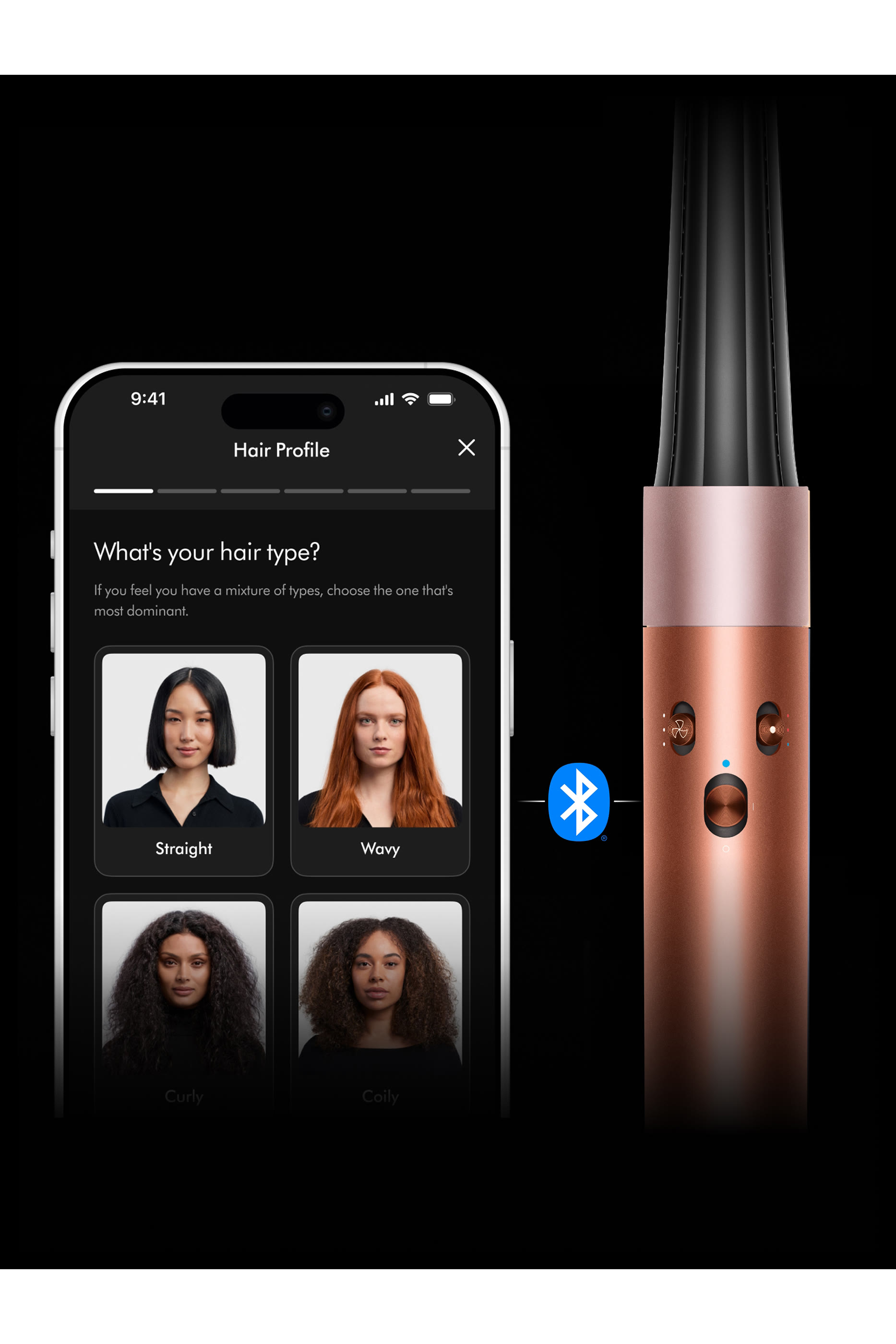 مجفف ومصفف شعر أيرراب آي. دي متعدد الإستخدامات _ للشعر الأملس و المجعد  (أمبر سيلك)