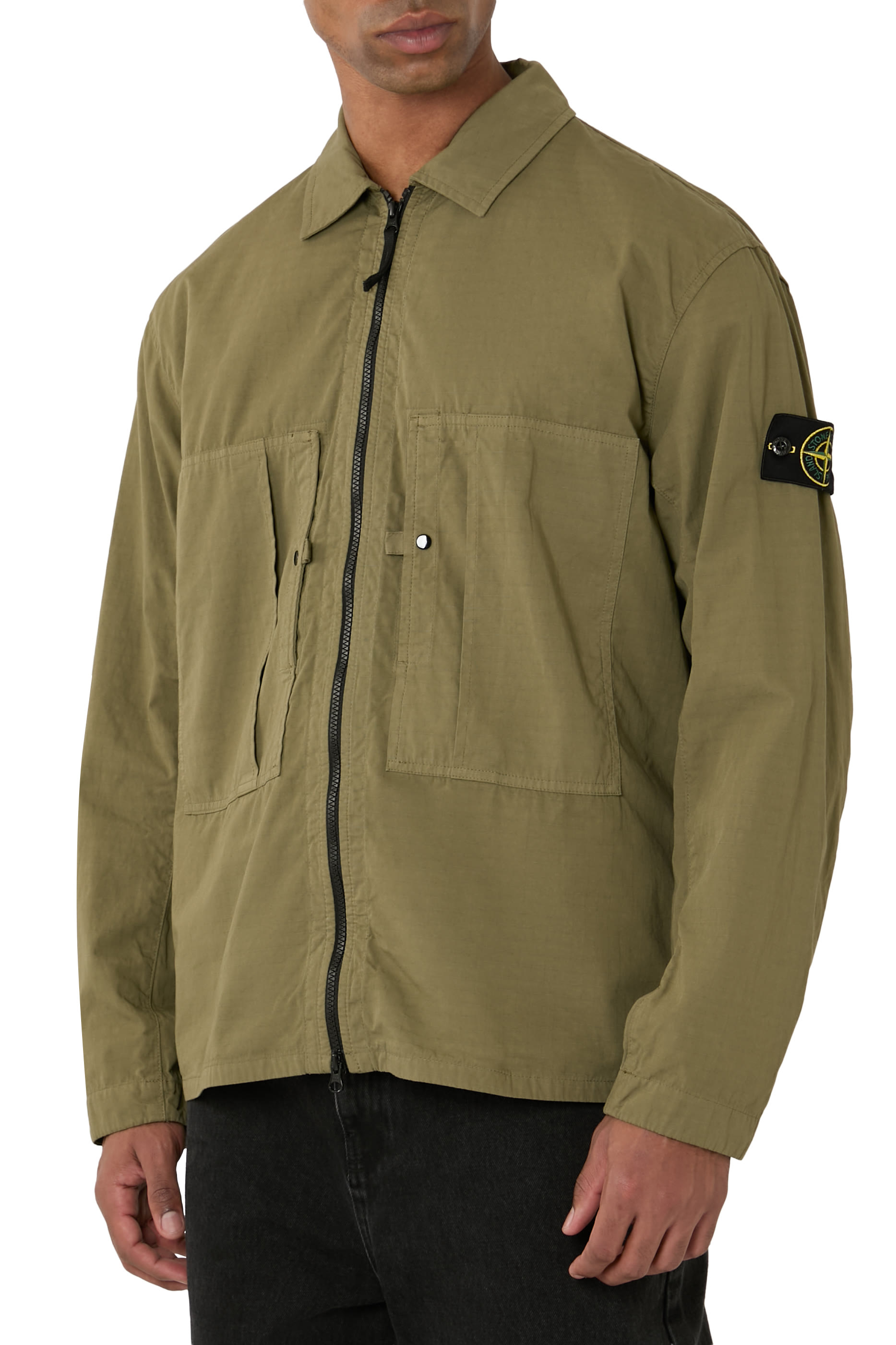 Zip-Up Pocket Overshirt