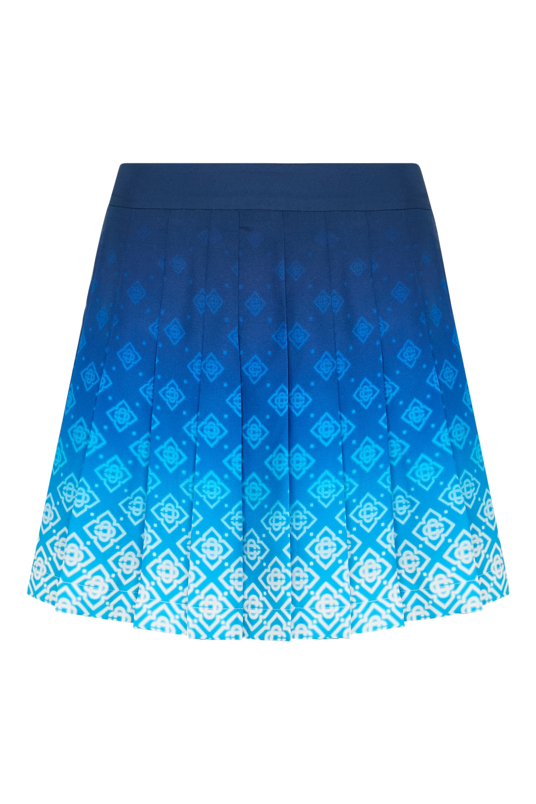 تنورة قصيرة بنقشة حرف شعار الماركة وطيات