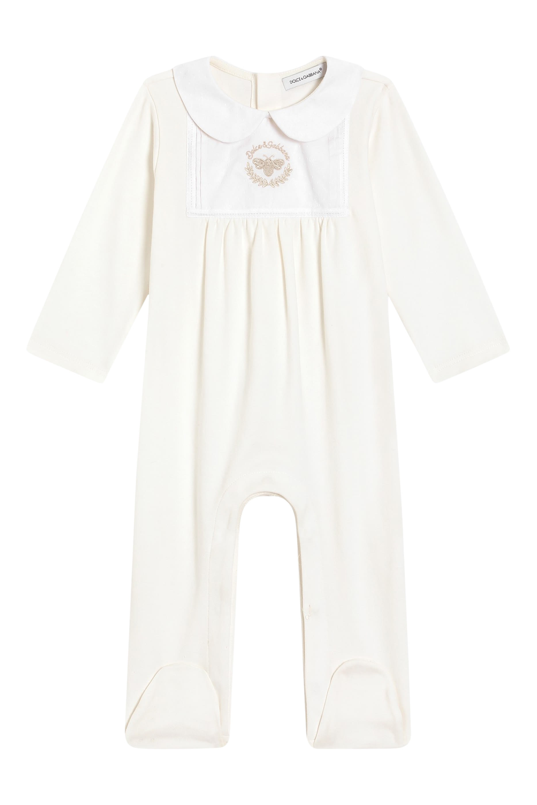 طقم هدية بشعار الماركة المطرز قماش متداخل وجاكار للأطفال، 3 قطع