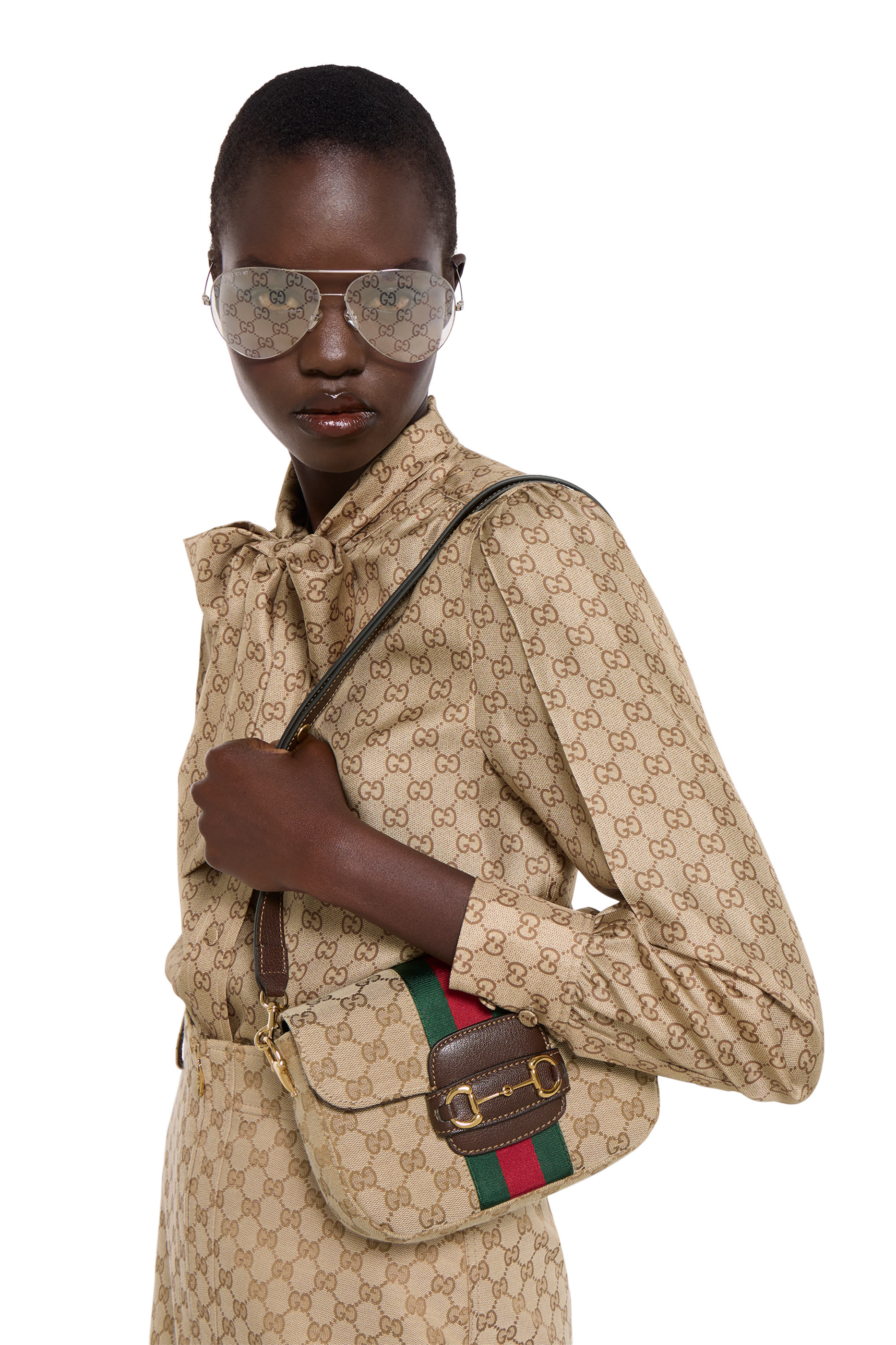 حقيبة كتف 1955 صغيرة بحلية لجام الحصان