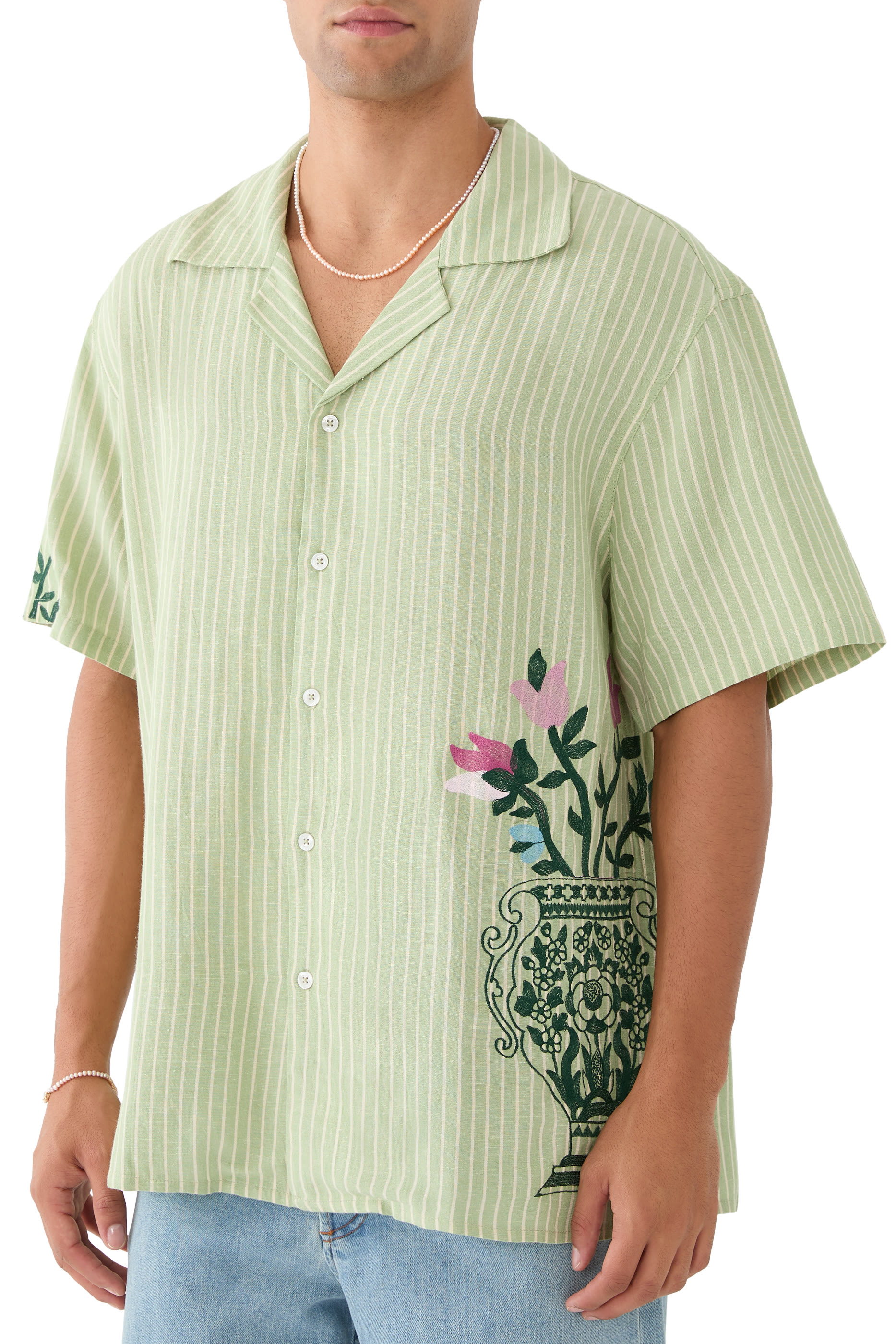 قميص راي بتطريزات زهور