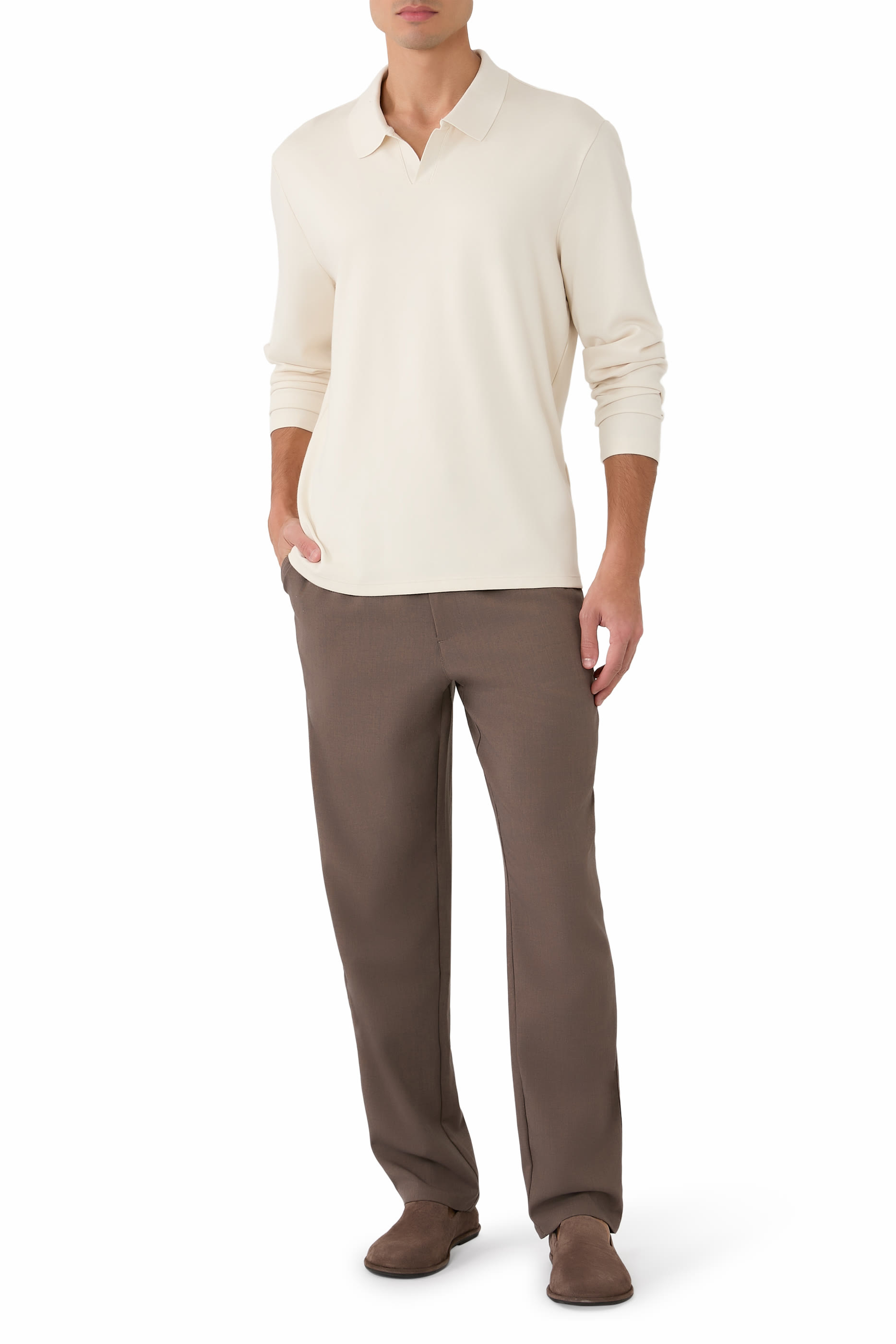 بنطال كومو بقصة ضيقة من الأسفل تويل خفيف الوزن