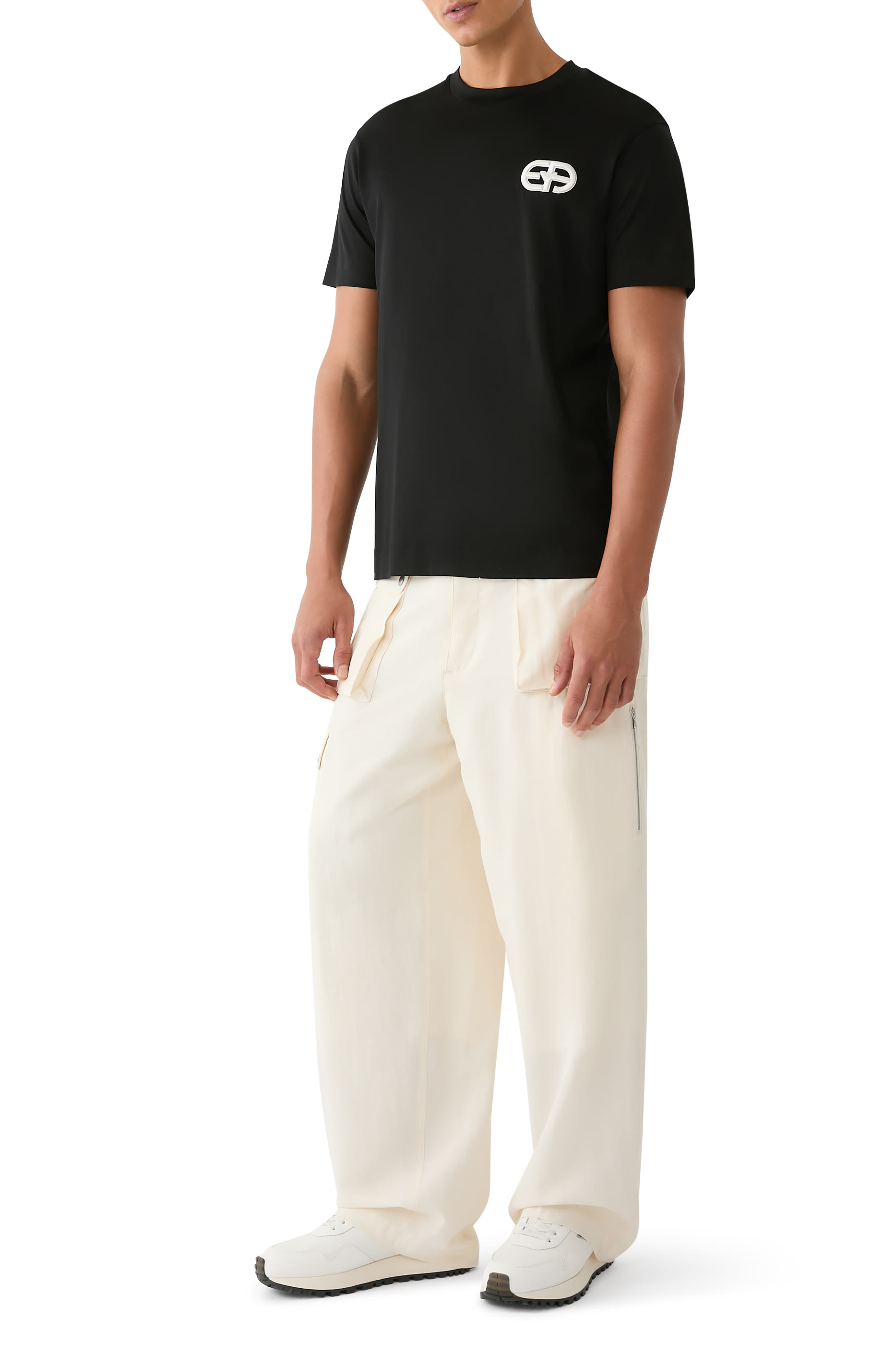 تيشيرت بشعار الماركة قطن جيرسيه